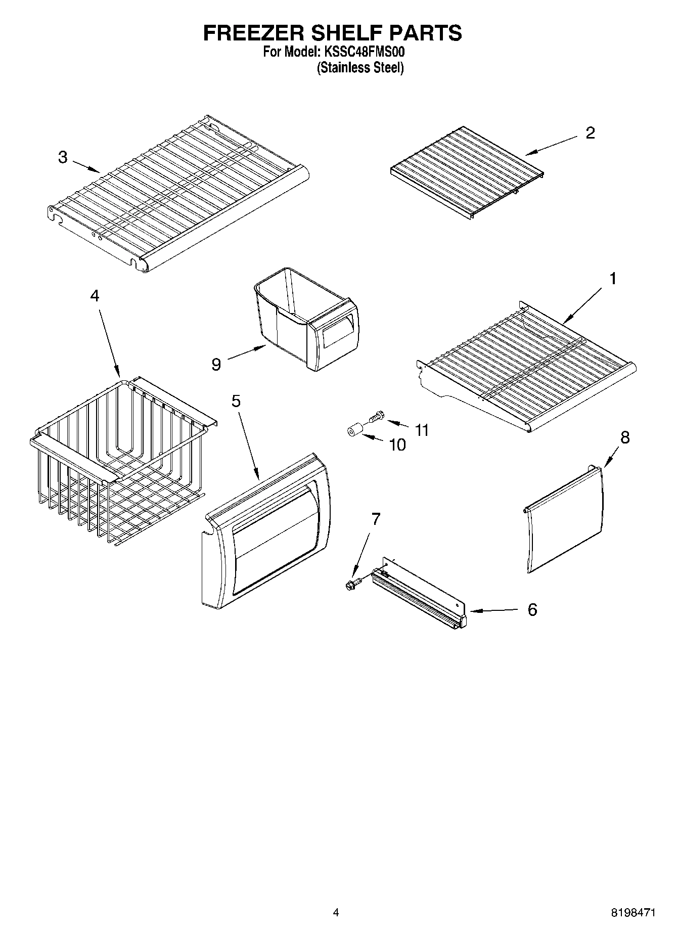 03 - FREEZER SHELF PARTS