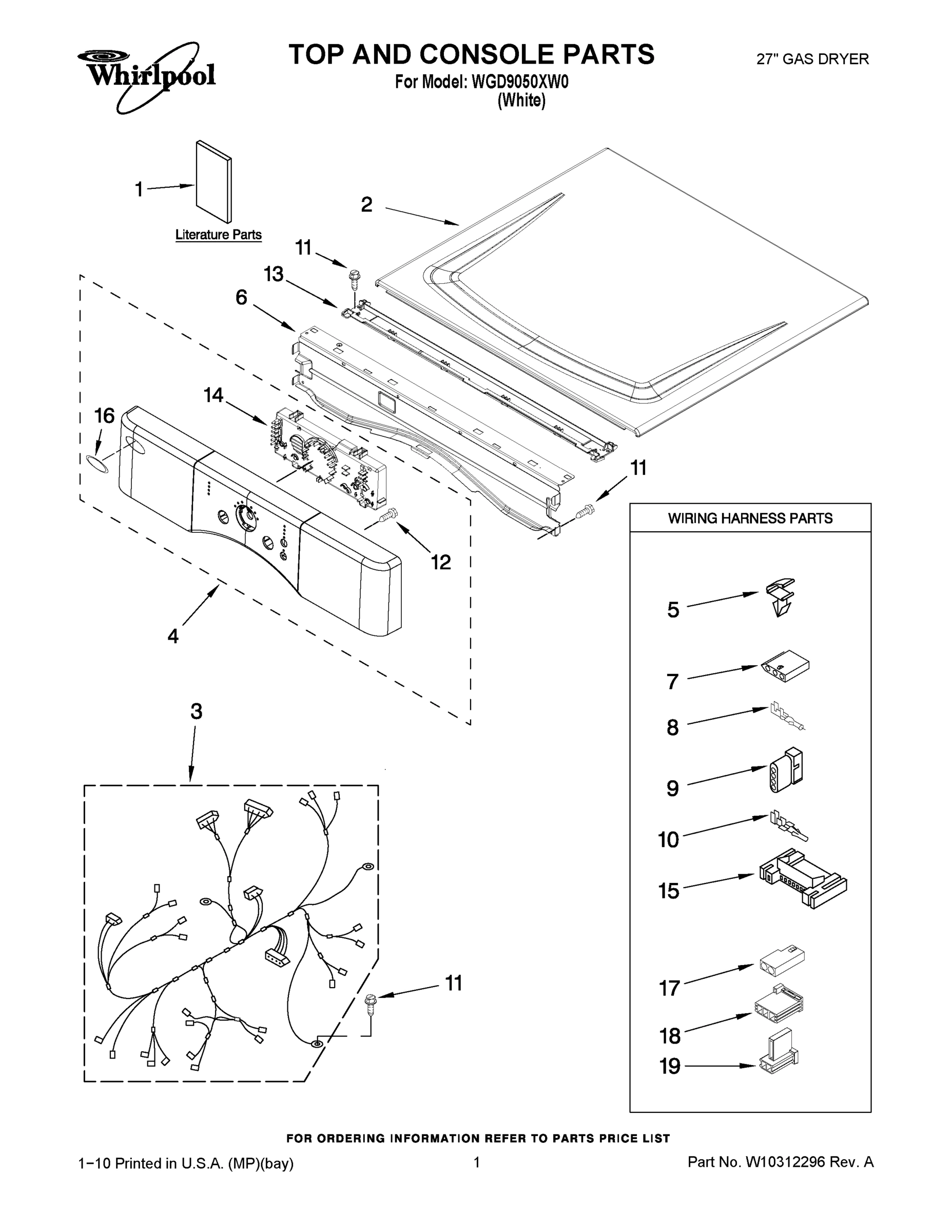 01 - TOP AND CONSOLE PARTS