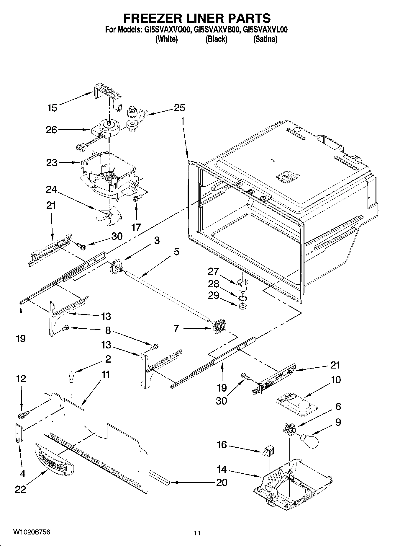 06 - FREEZER LINER PARTS
