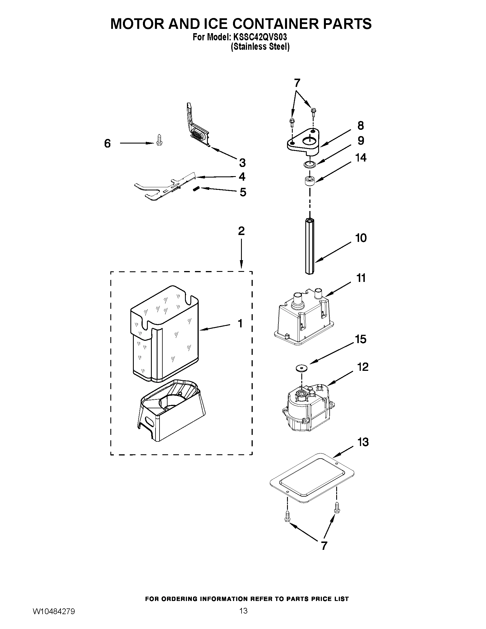 09 - MOTOR AND ICE CONTAINER PARTS