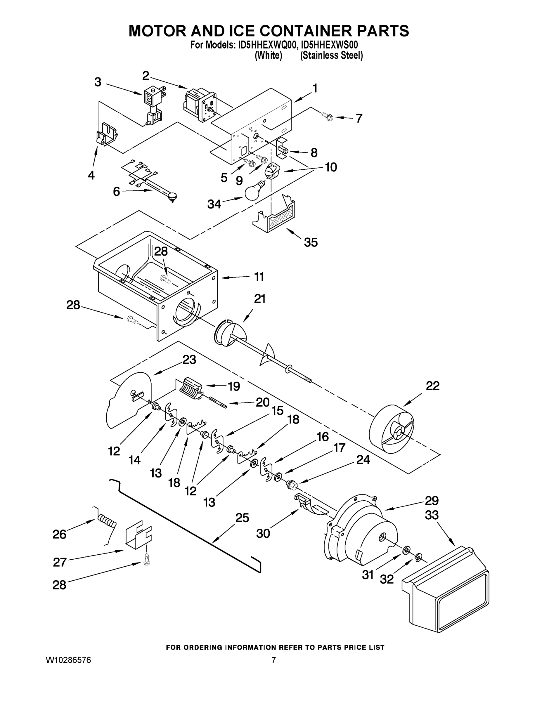 05 - MOTOR AND ICE CONTAINER PARTS