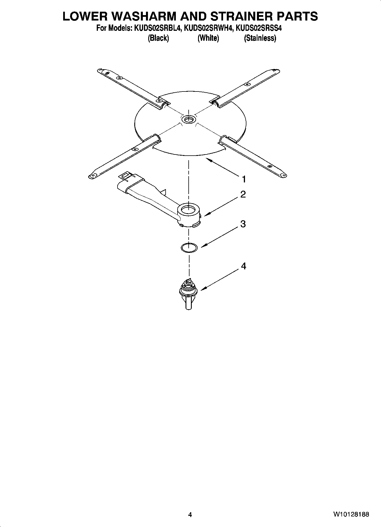 04 - LOWER WASHARM AND STRAINER PARTS