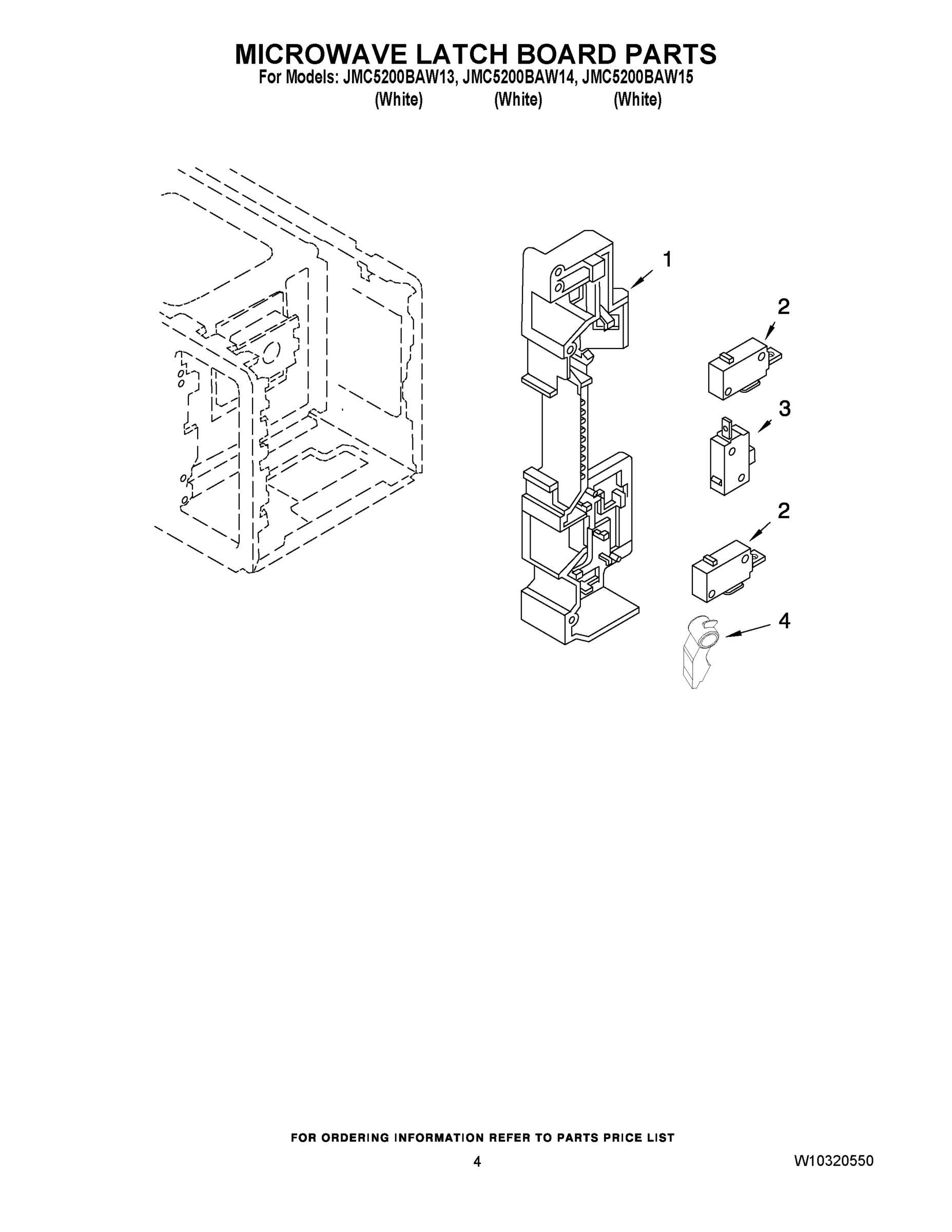 04 - MICROWAVE LATCH BOARD PARTS