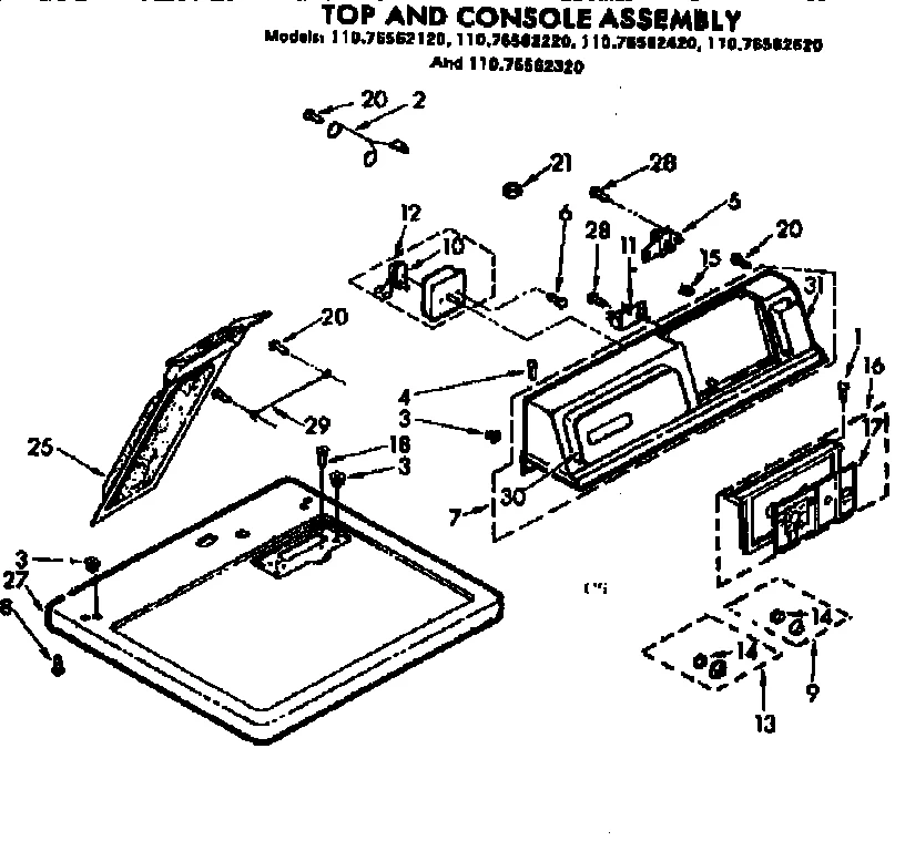 TOP AND CONSOLE ASSEMBLY