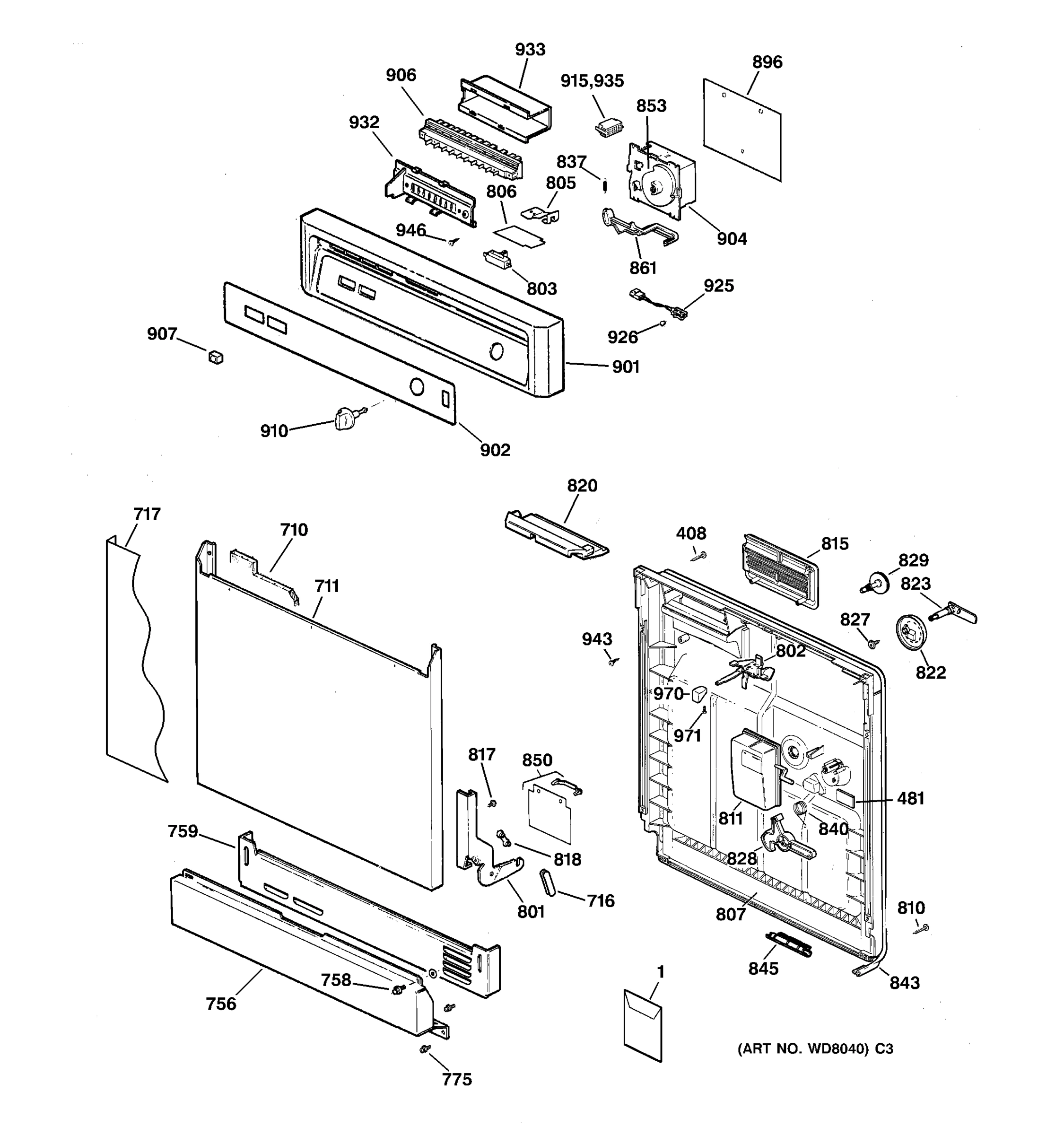 ESCUTCHEON & DOOR ASSEMBLY