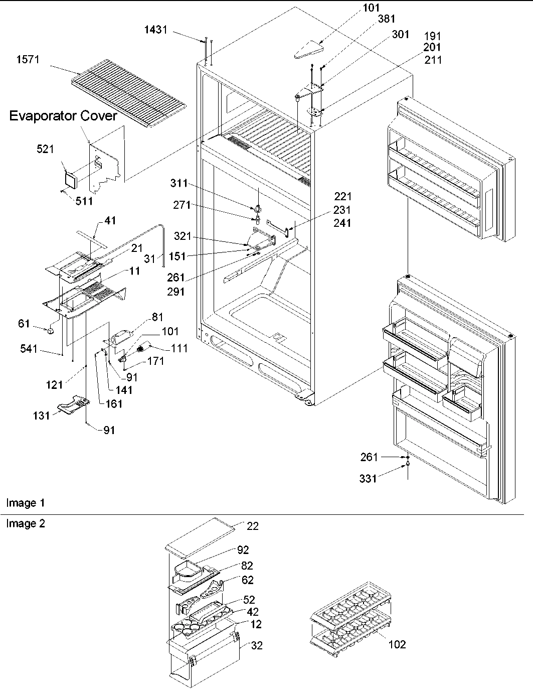 03 - Door Hinges, Freezer Shelf & Accessories