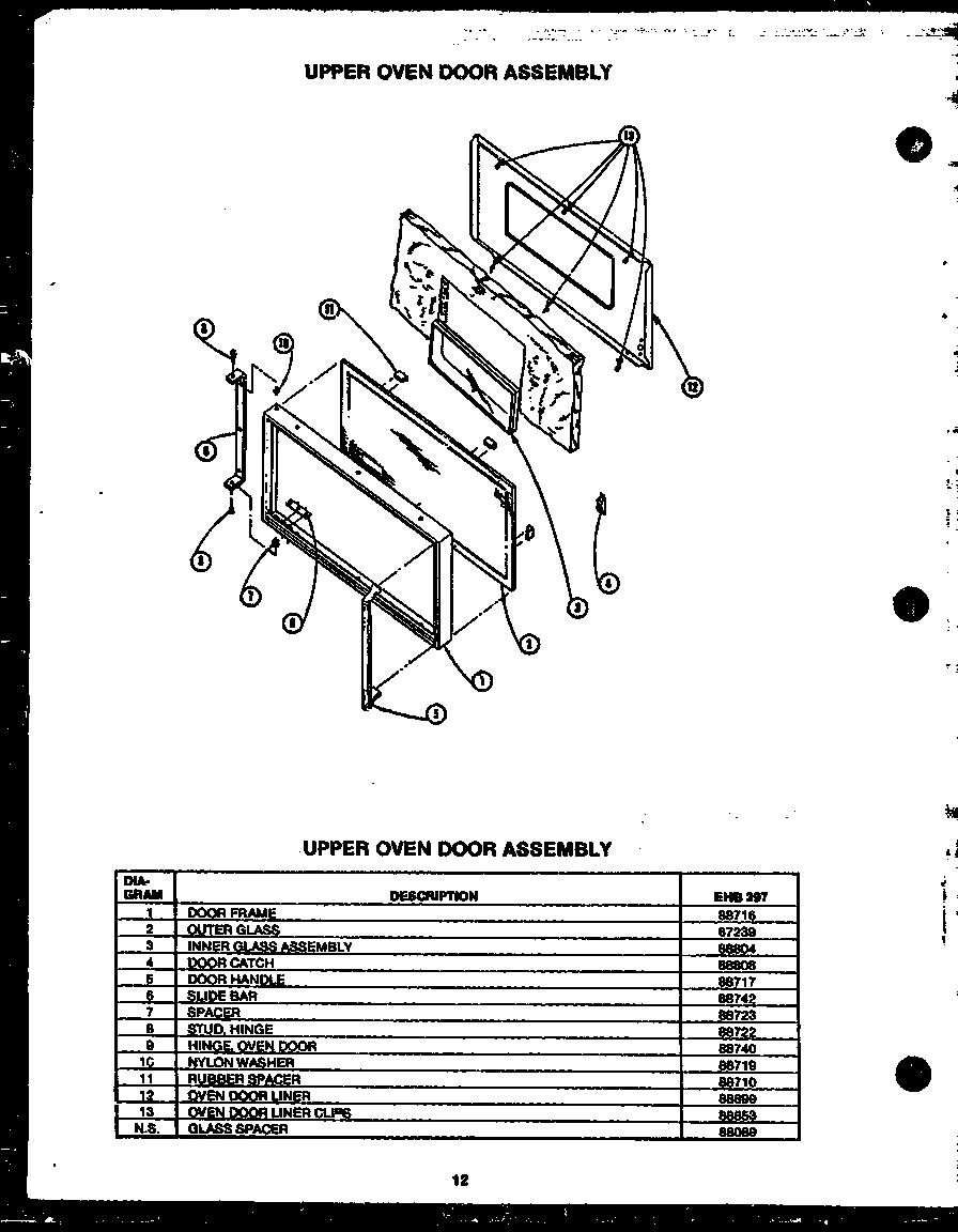10 - UPPER OVEN DOOR ASSY
