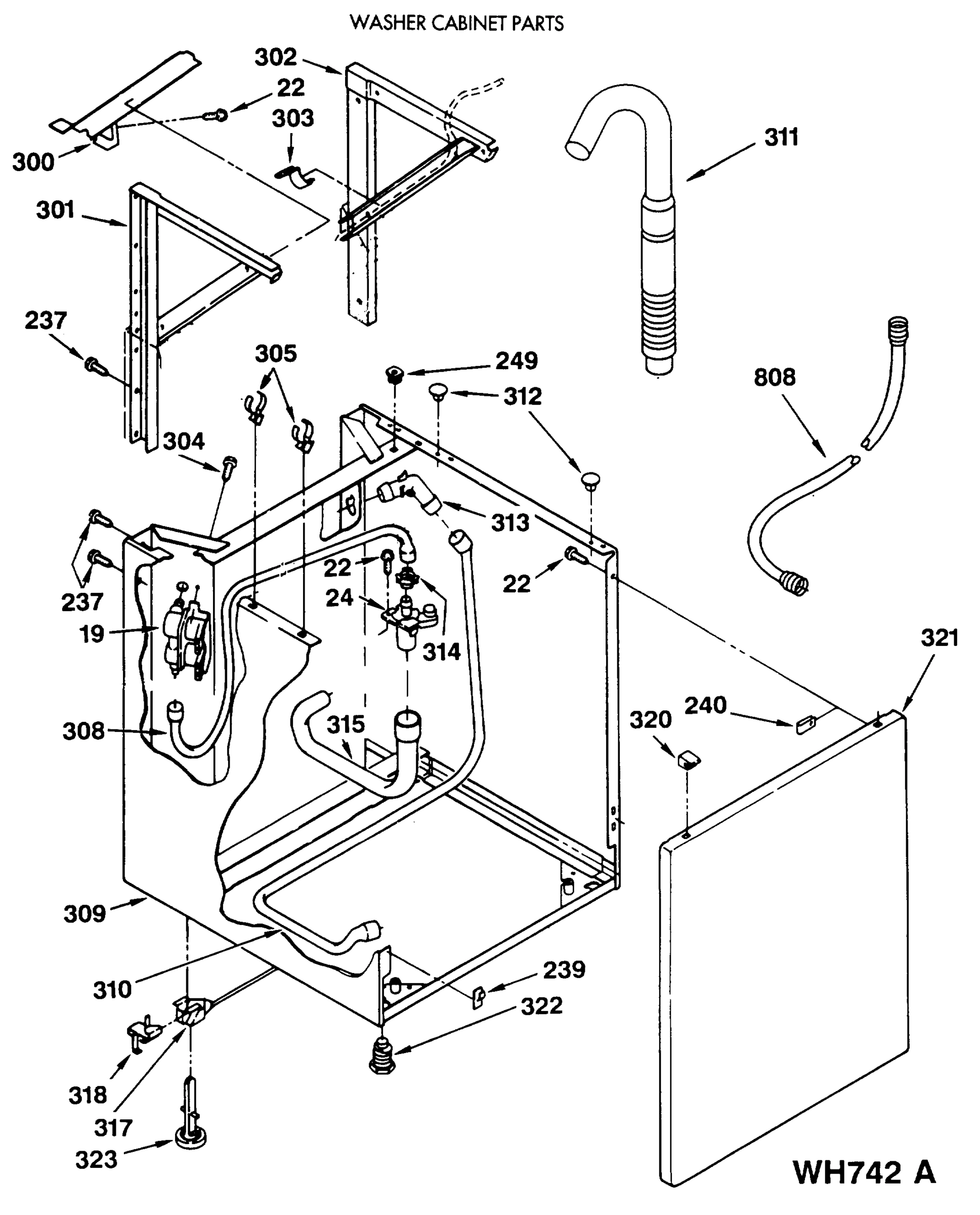 WASHER CABINET PARTS