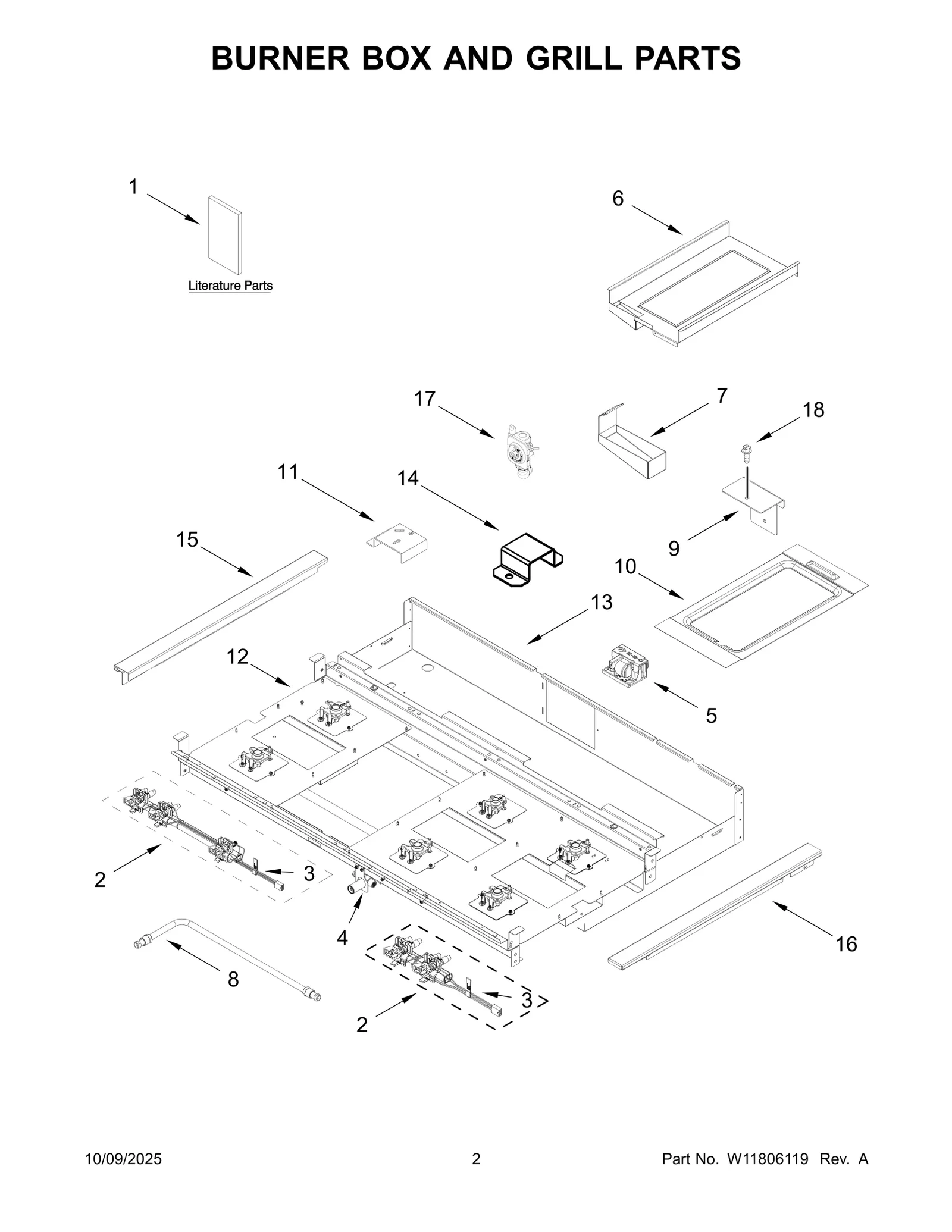 BURNER BOX AND GRILL PARTS