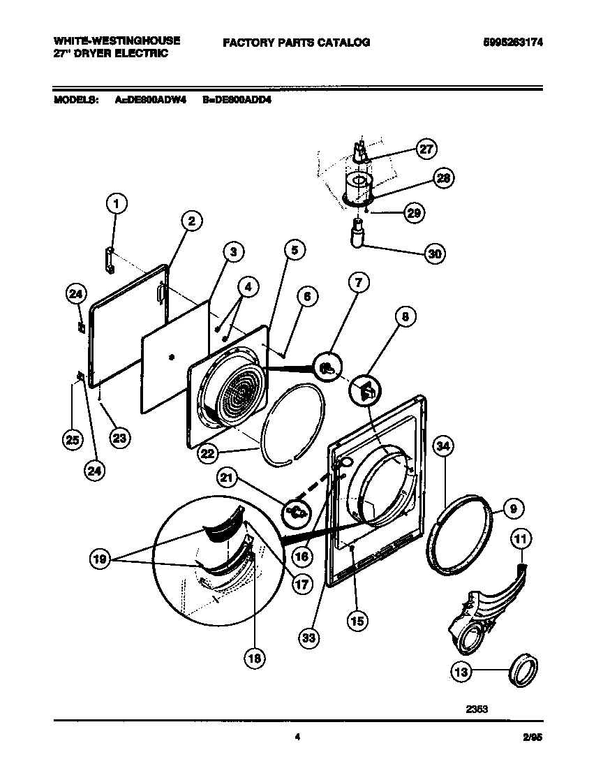 03 - DOOR, FRONT PANEL, LINT FILTER