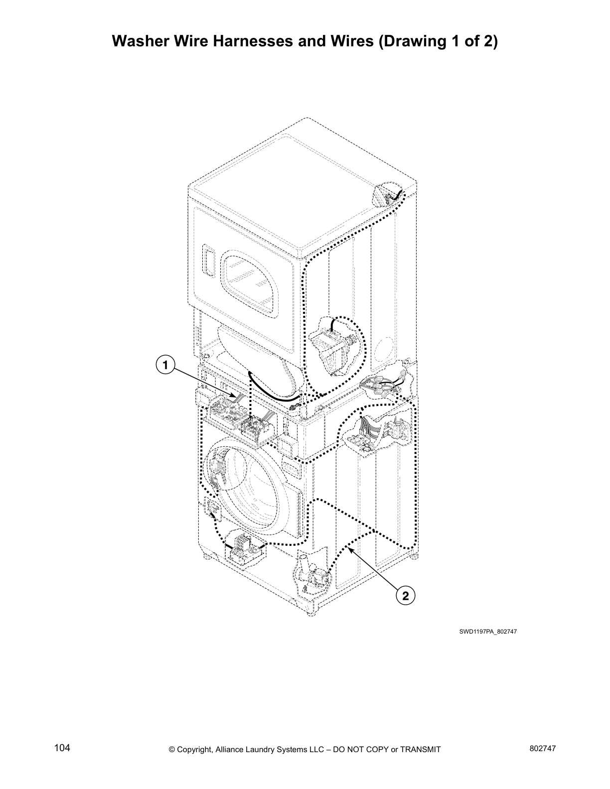 Washer Wire Harnesses and Wires (Drawing 1 of 2)