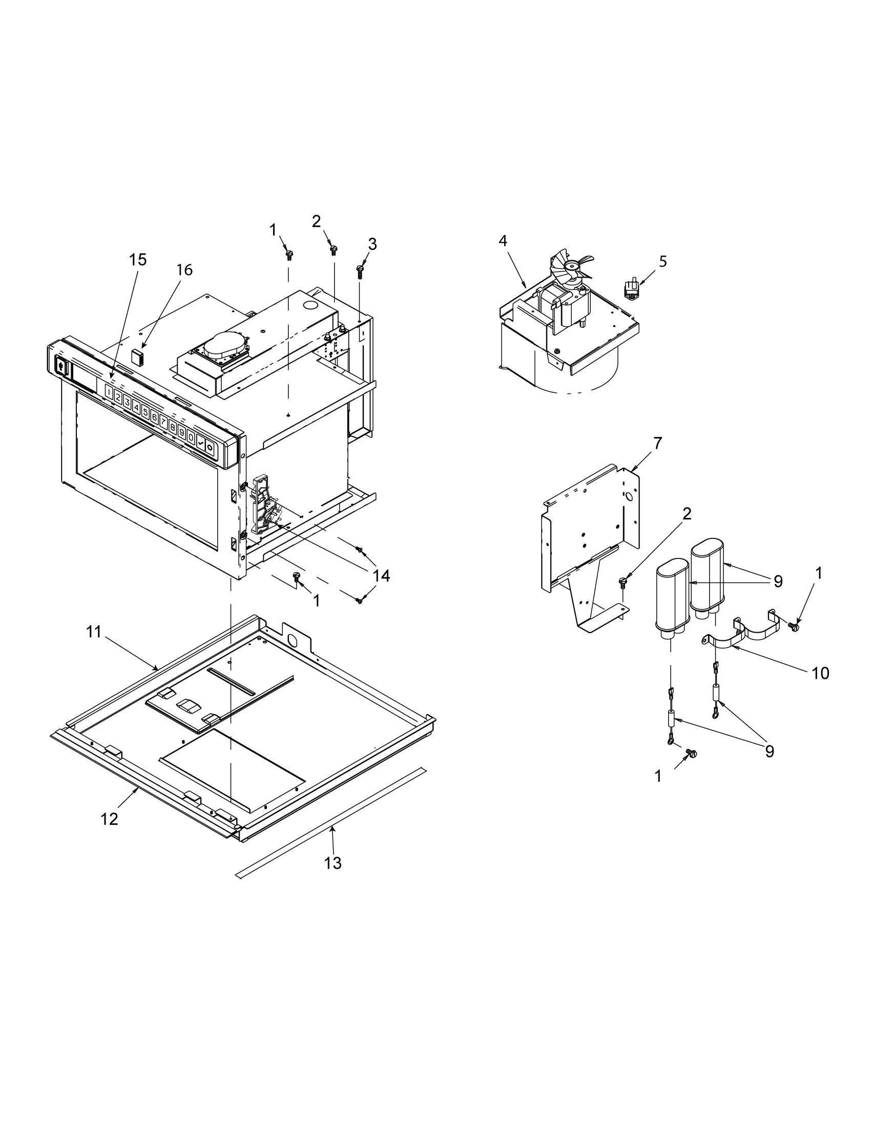 BLOWER, CAPACITOR, INTERLOCK, TOUCH PANEL