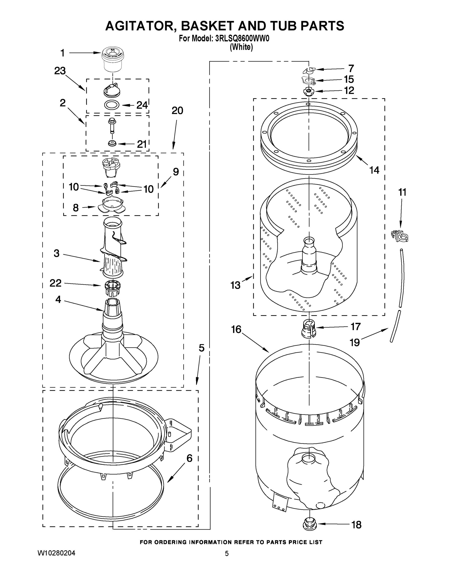 03 - AGITATOR, BASKET AND TUB PARTS