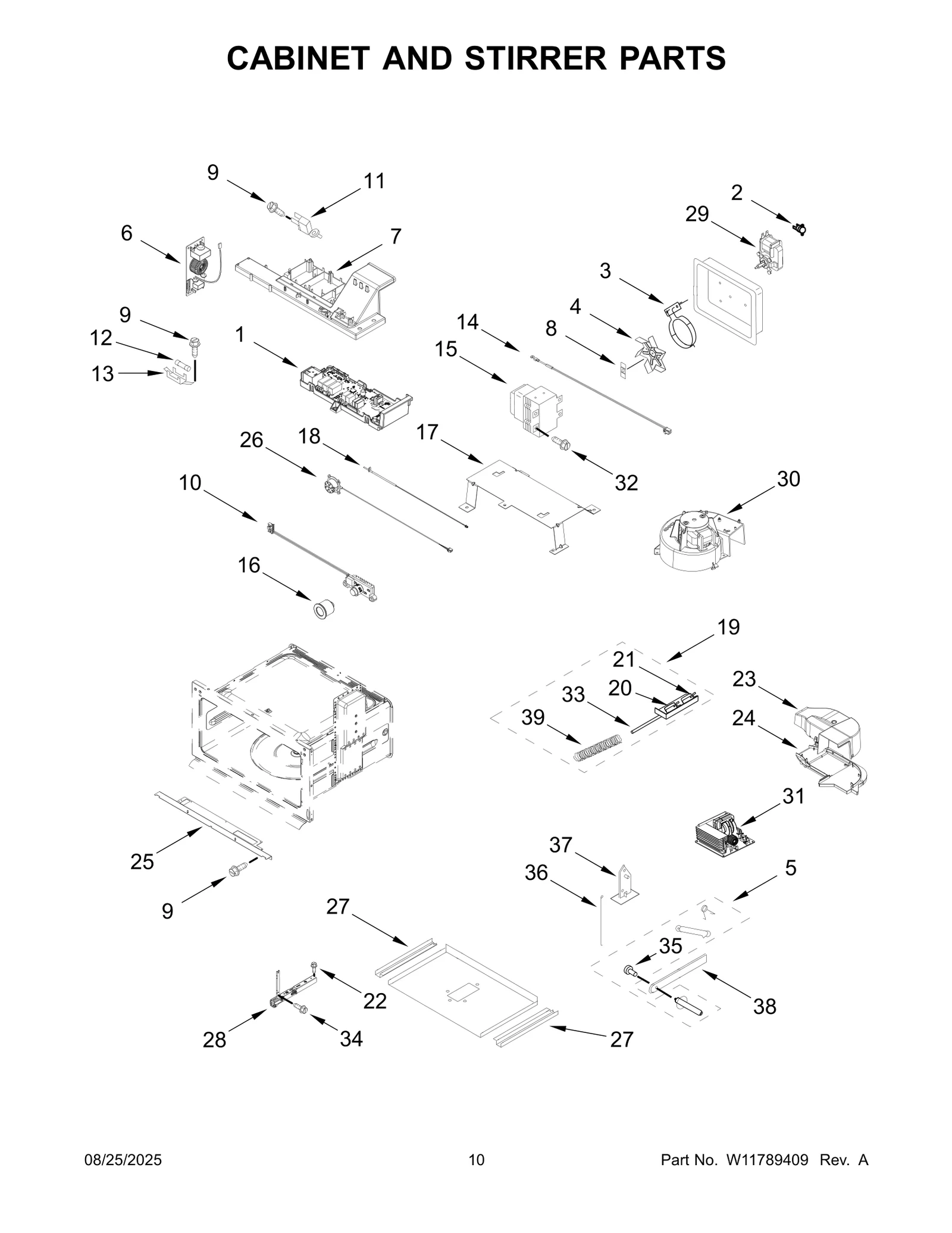 CABINET AND STIRRER PARTS