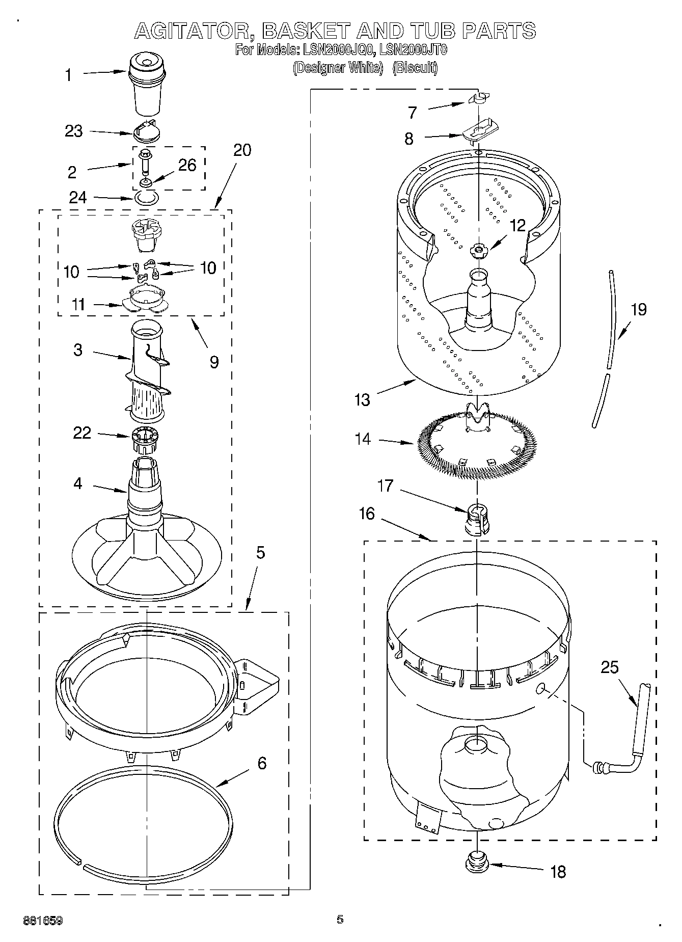 03 - AGITATOR, BASKET AND TUB