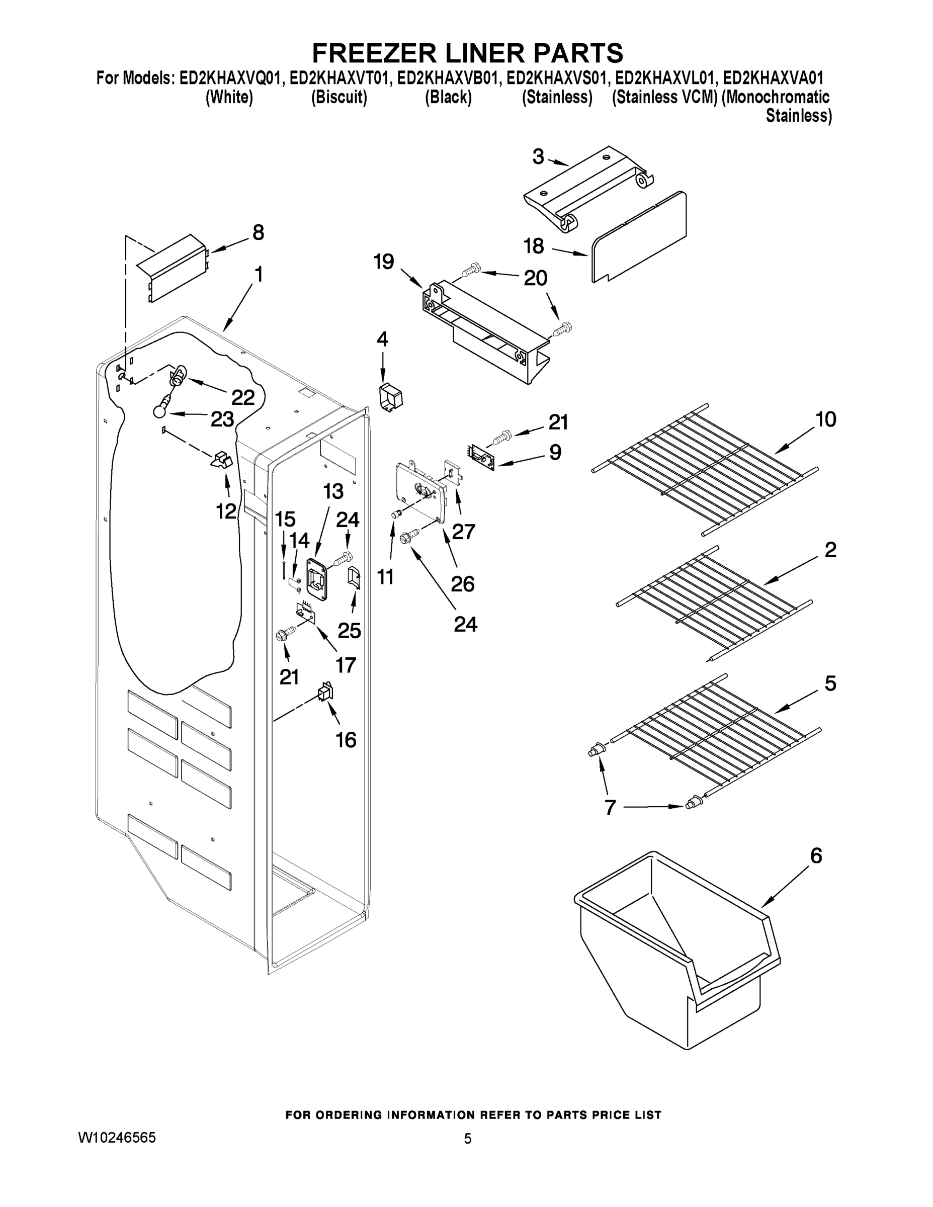 04 - FREEZER LINER PARTS