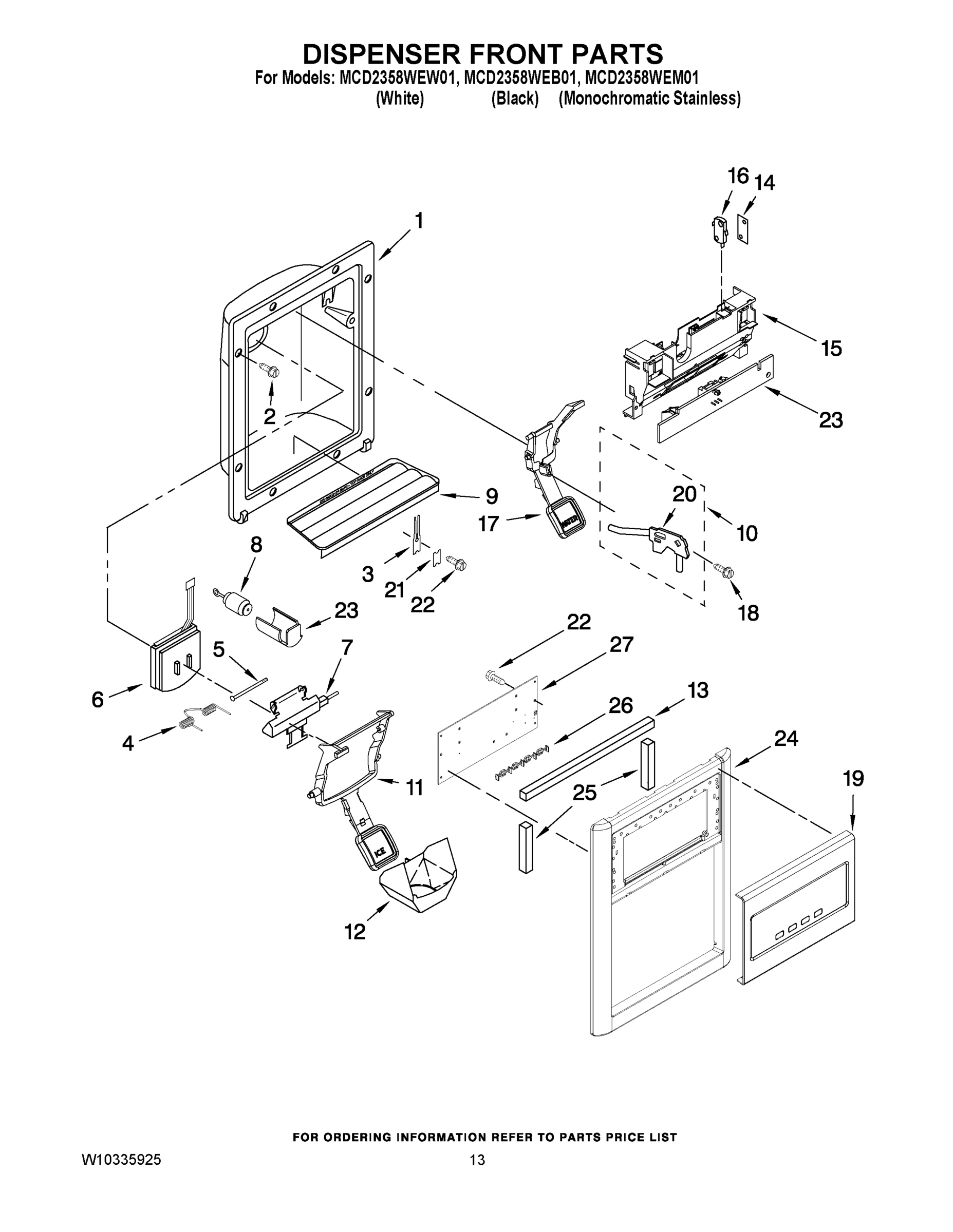 08 - DISPENSER FRONT PARTS