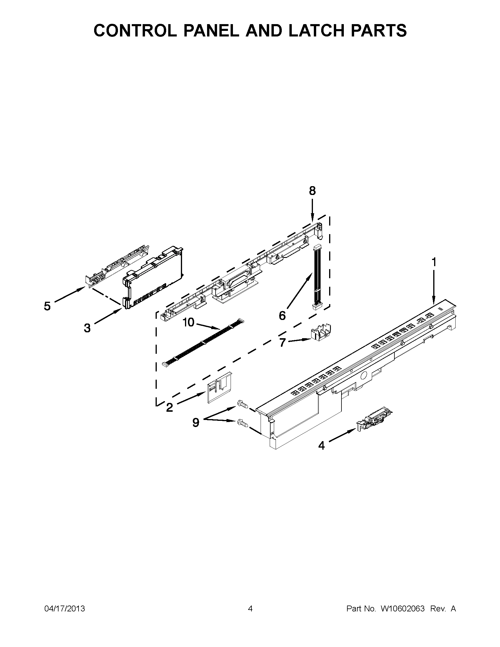 02 - CONTROL PANEL AND LATCH PARTS