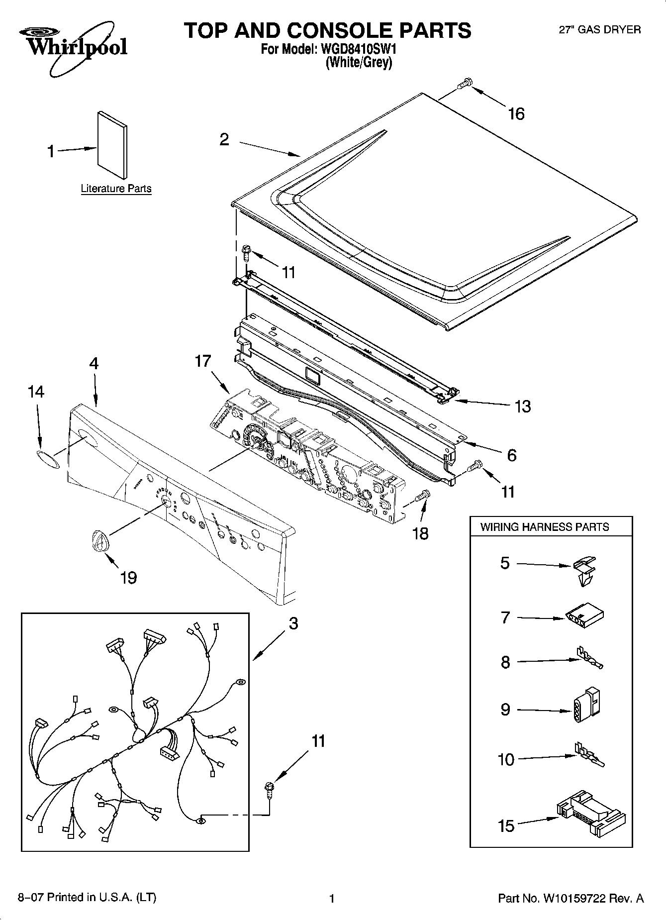 01 - TOP AND CONSOLE PARTS