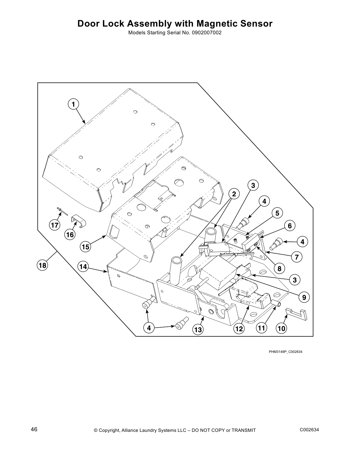 Door Lock Assembly with Magnetic Sensor