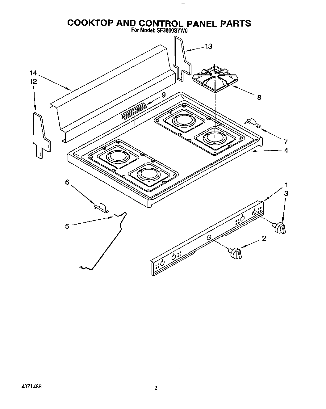 02 - COOKTOP AND CONTROL PANEL, LIT/OPTI
