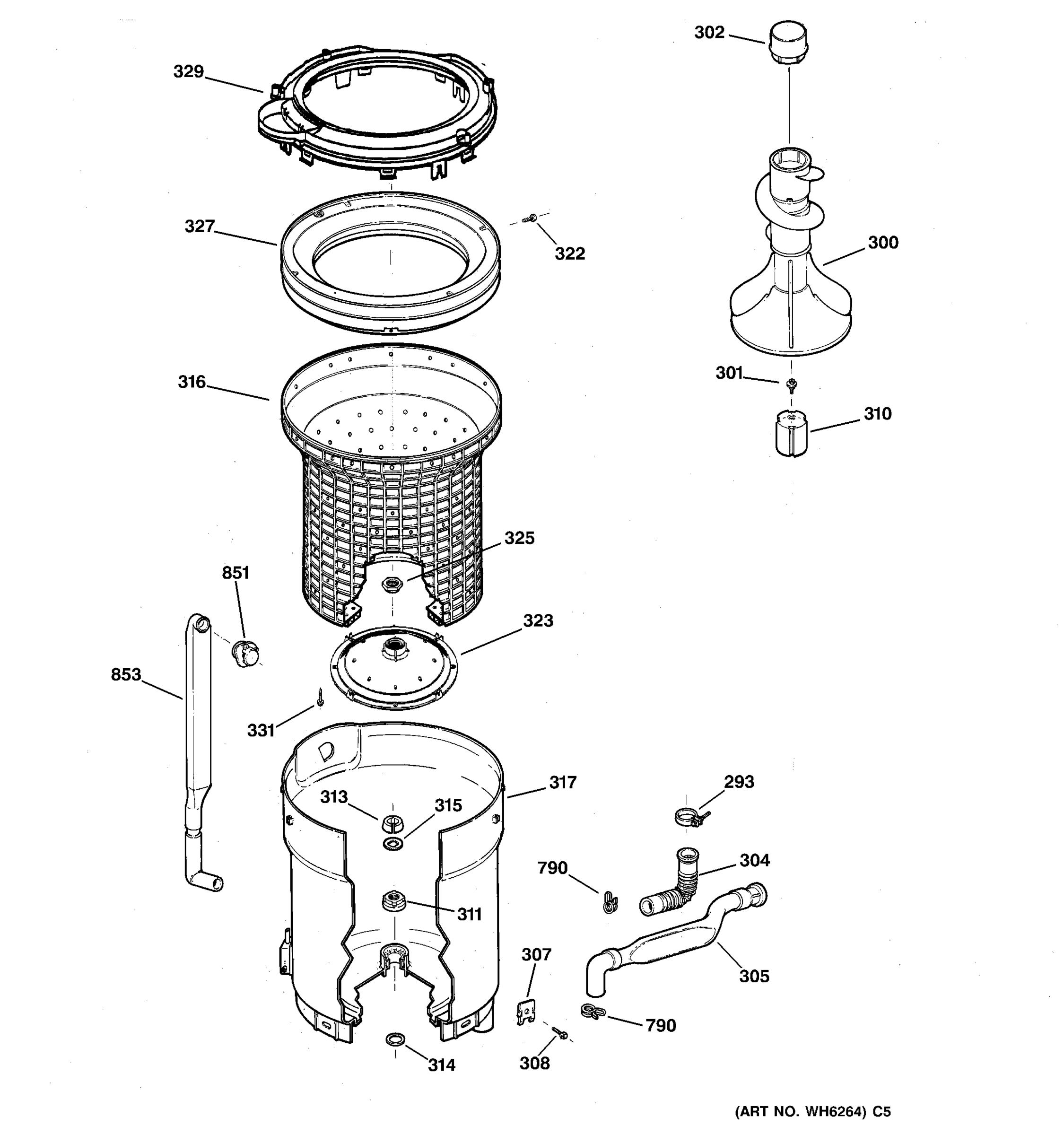 TUB, BASKET & AGITATOR