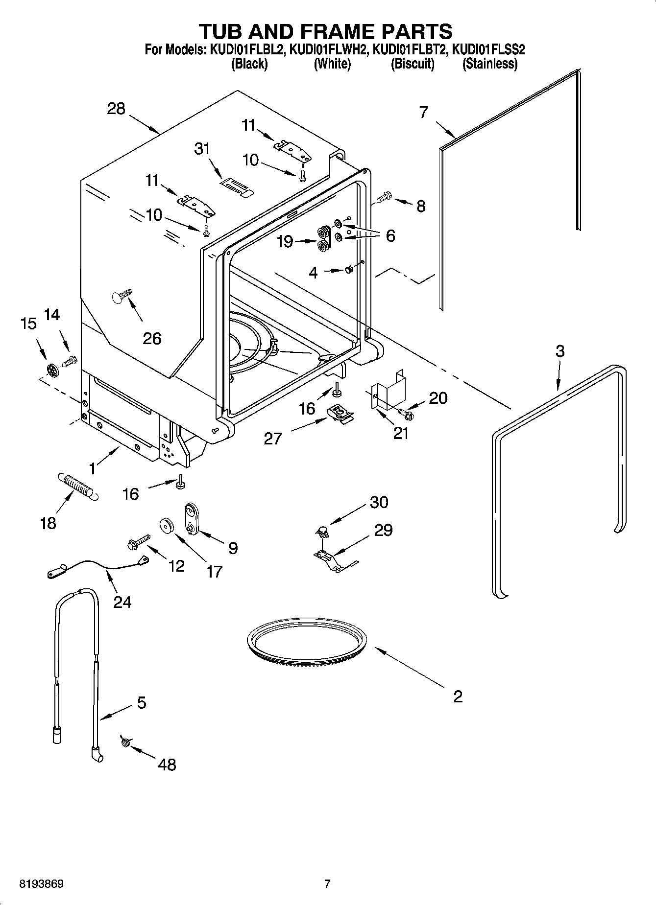 07 - TUB AND FRAME PARTS