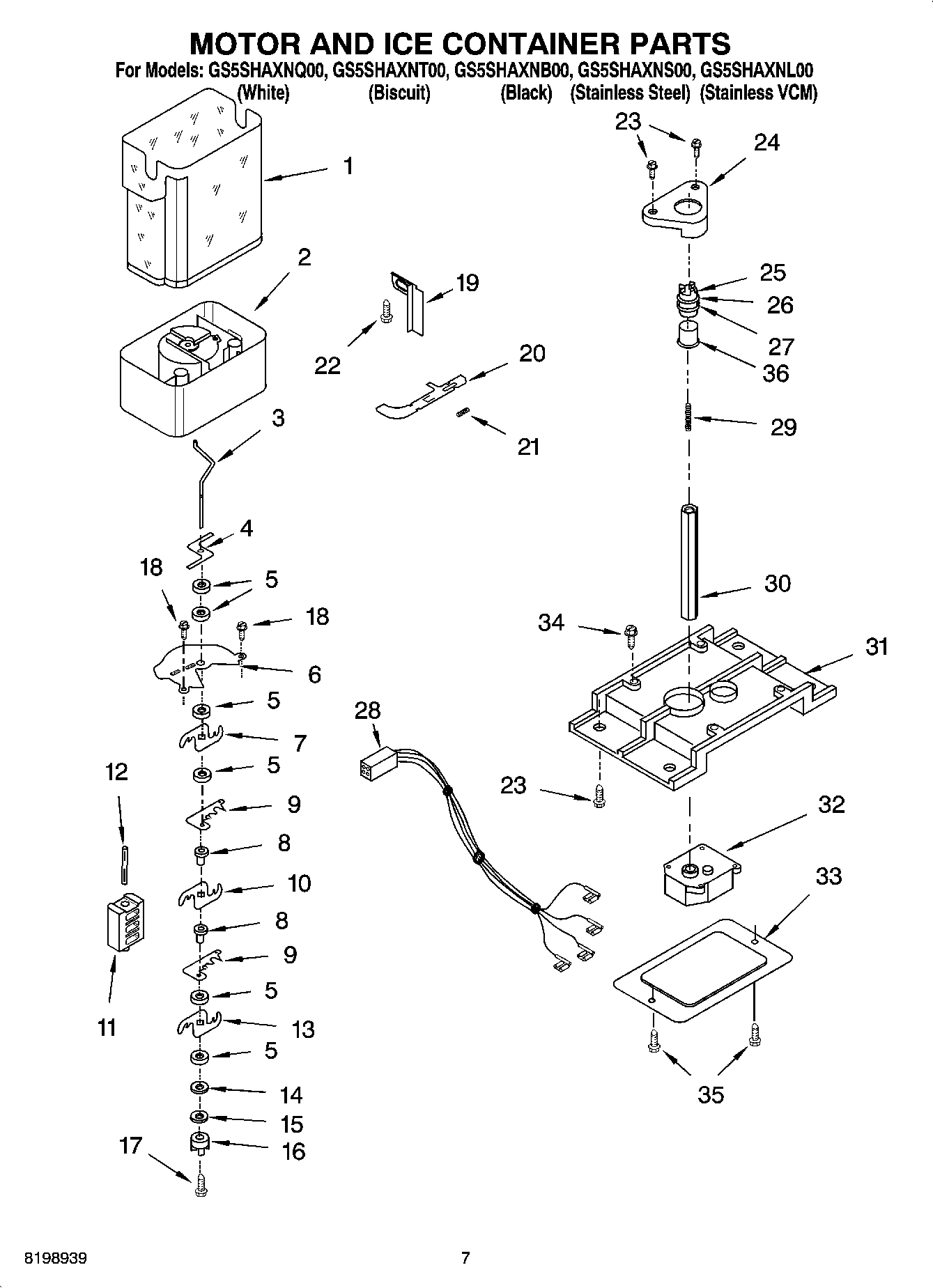 05 - MOTOR AND ICE CONTAINER PARTS
