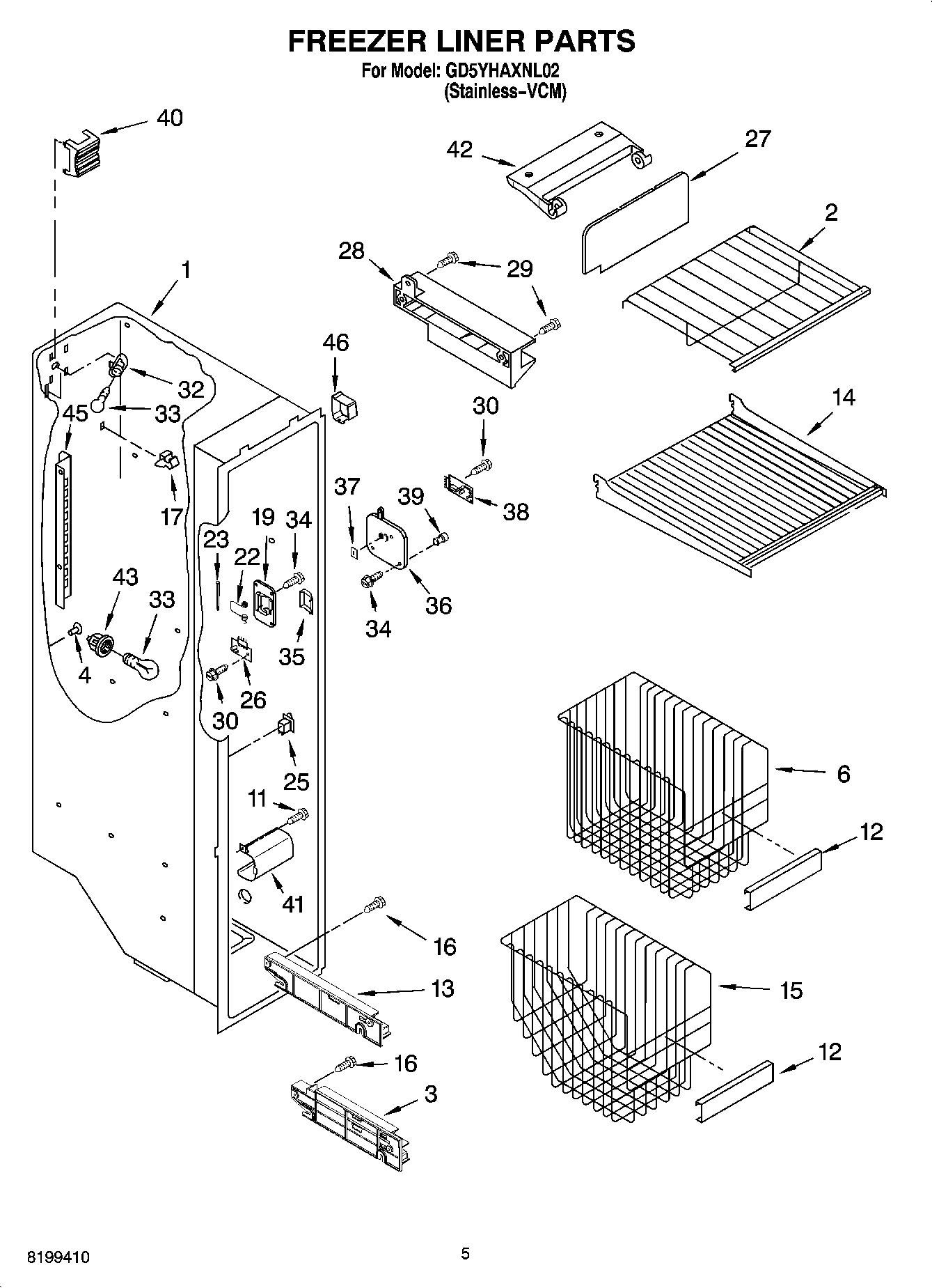 04 - FREEZER LINER PARTS
