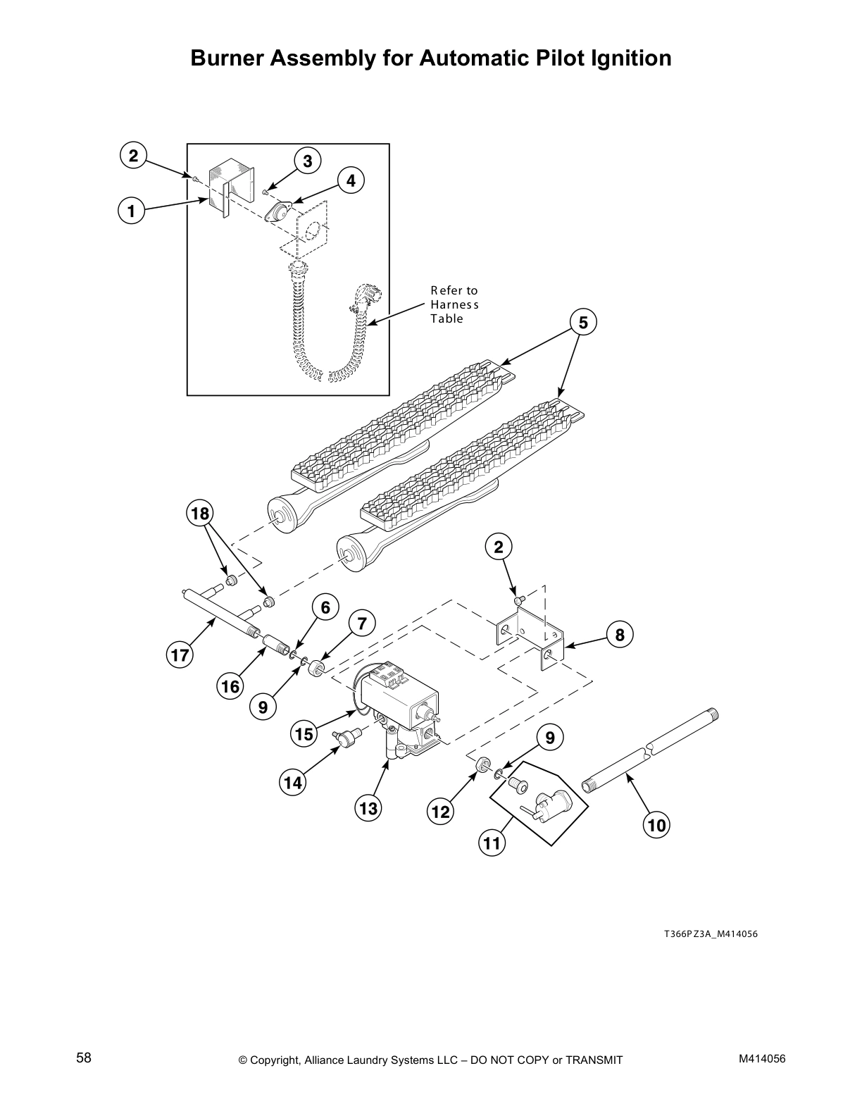 Burner Assembly for Automatic Pilot Ignition