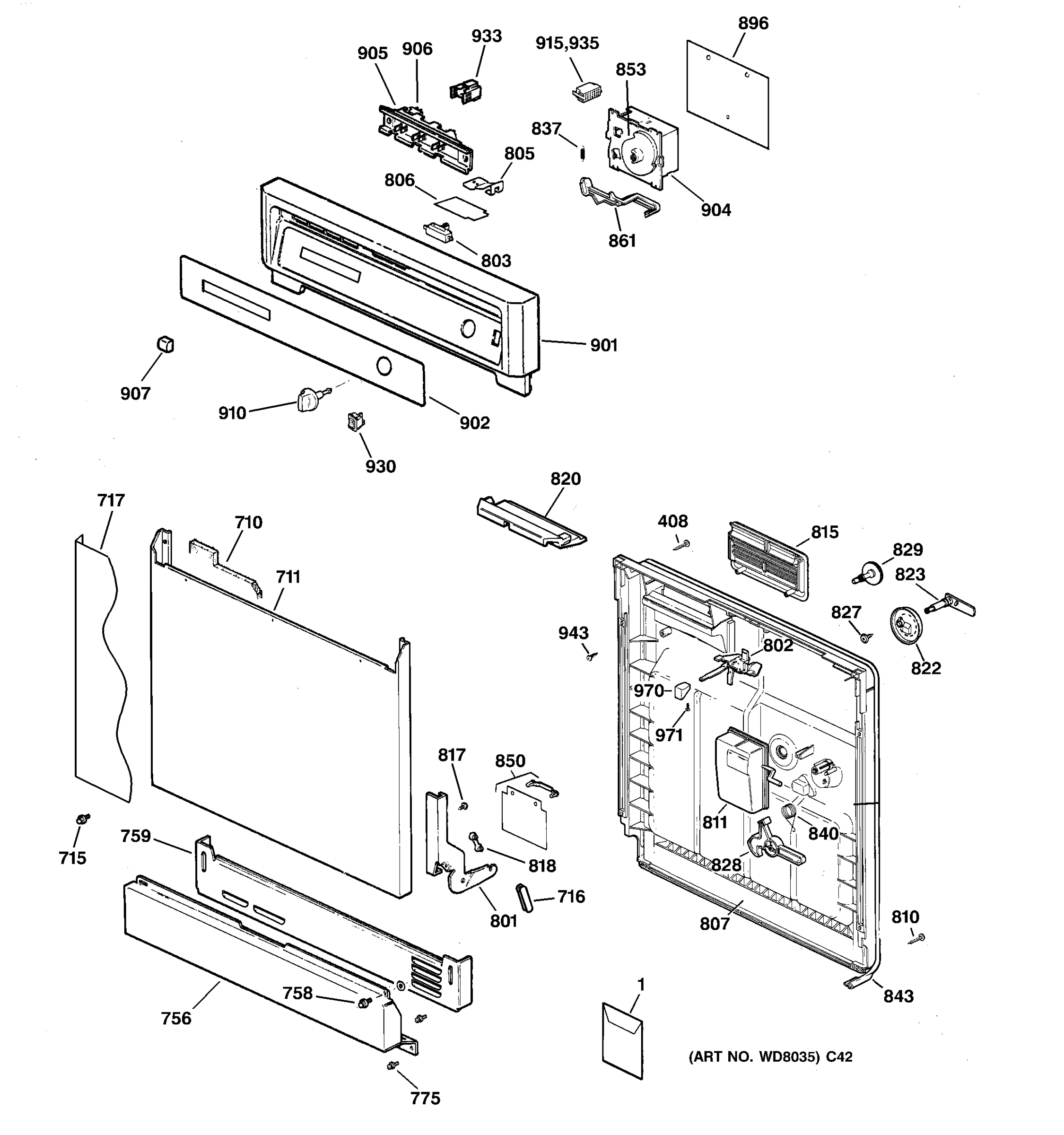 ESCUTCHEON & DOOR ASSEMBLY