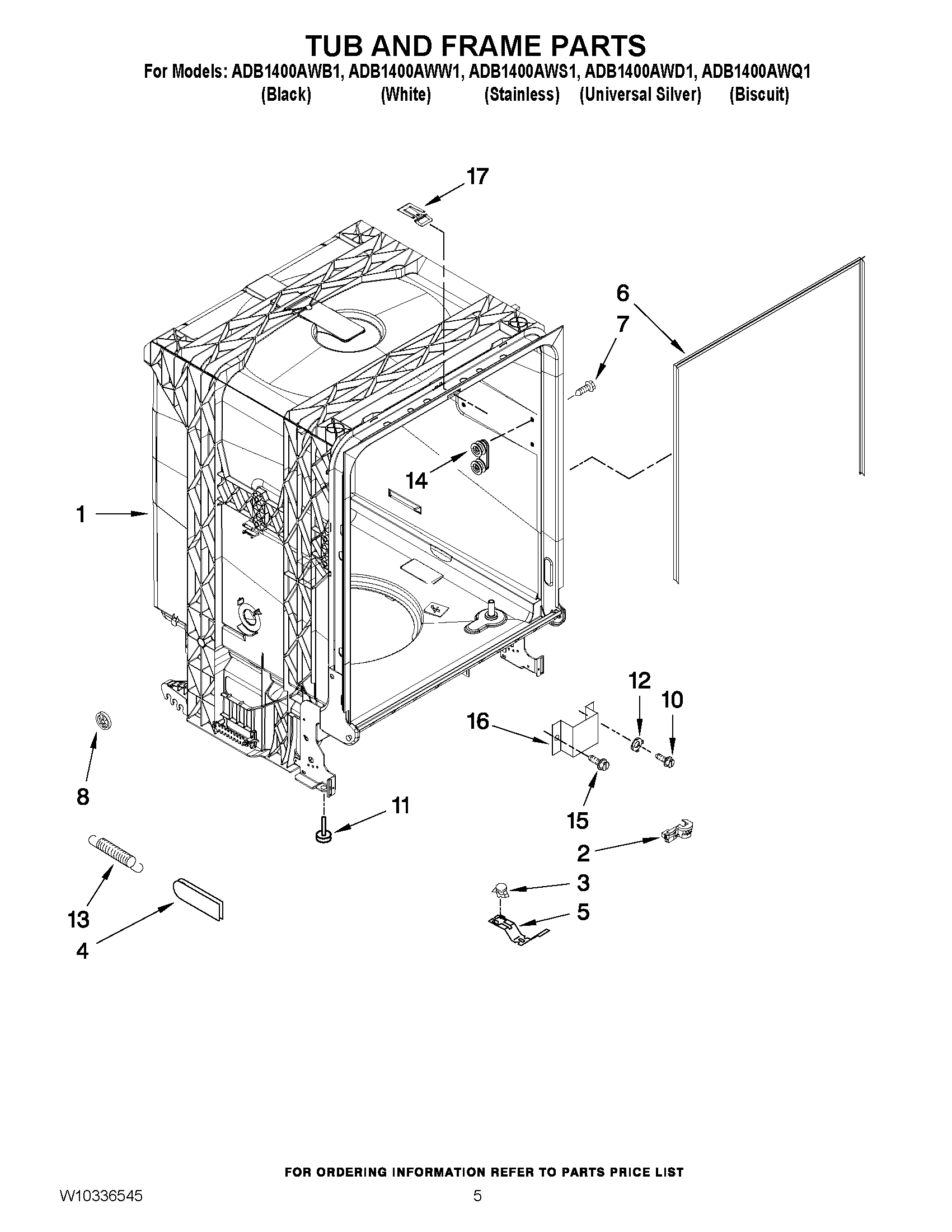 05 - TUB AND FRAME PARTS