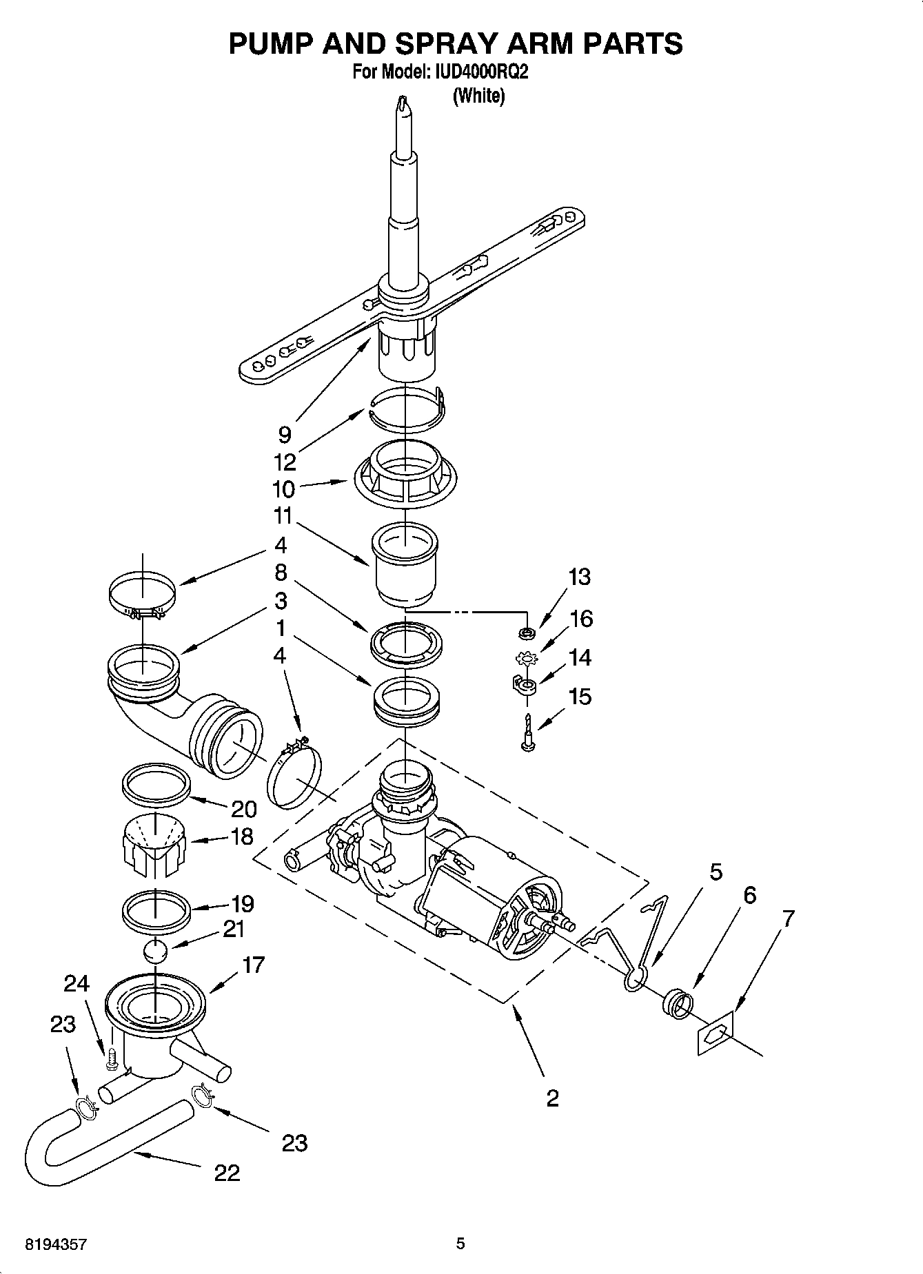 04 - PUMP AND SPRAY ARM PARTS