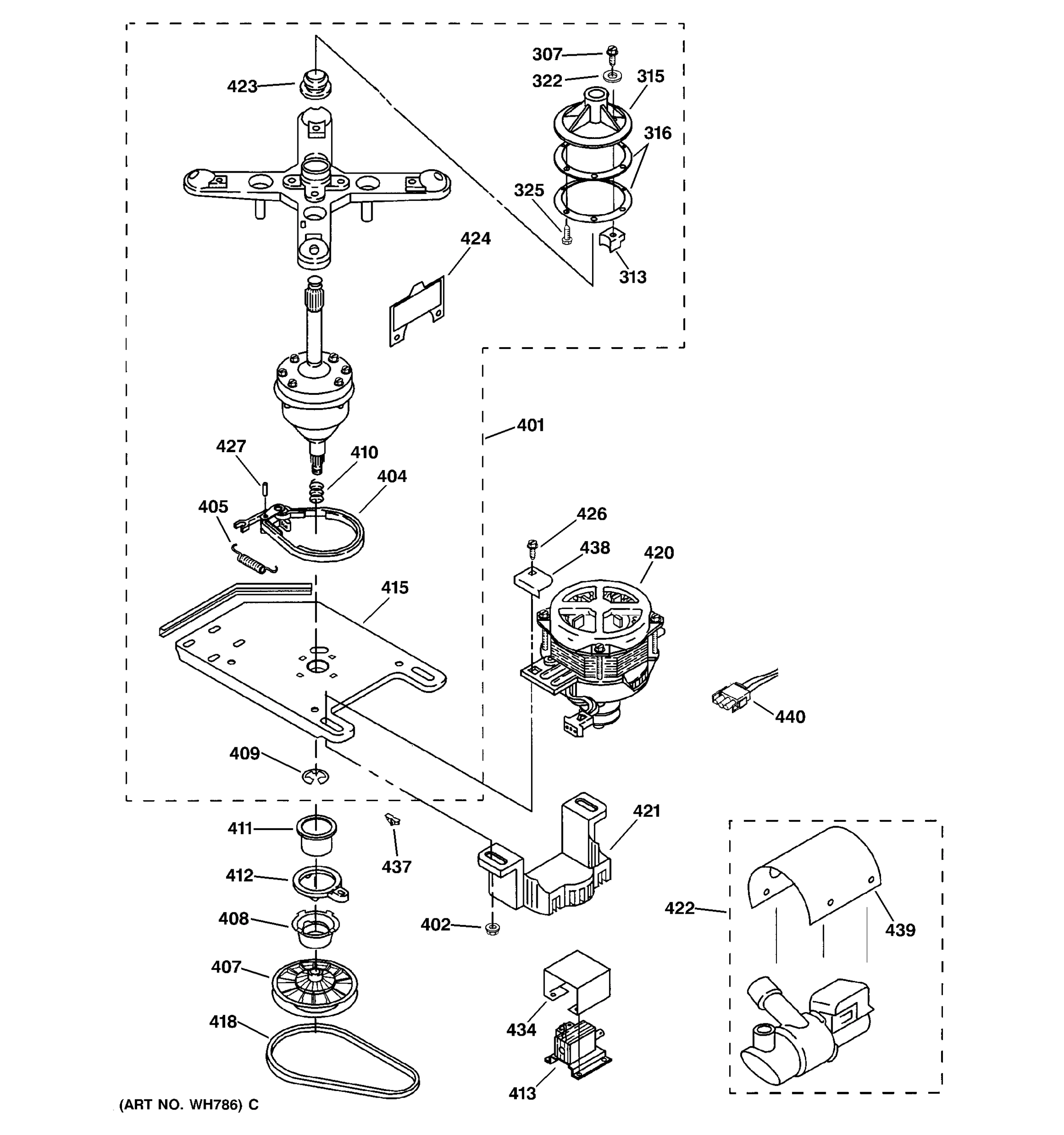 BRAKE, CLUTCH, GEARCASE, MOTOR & PUMP PARTS