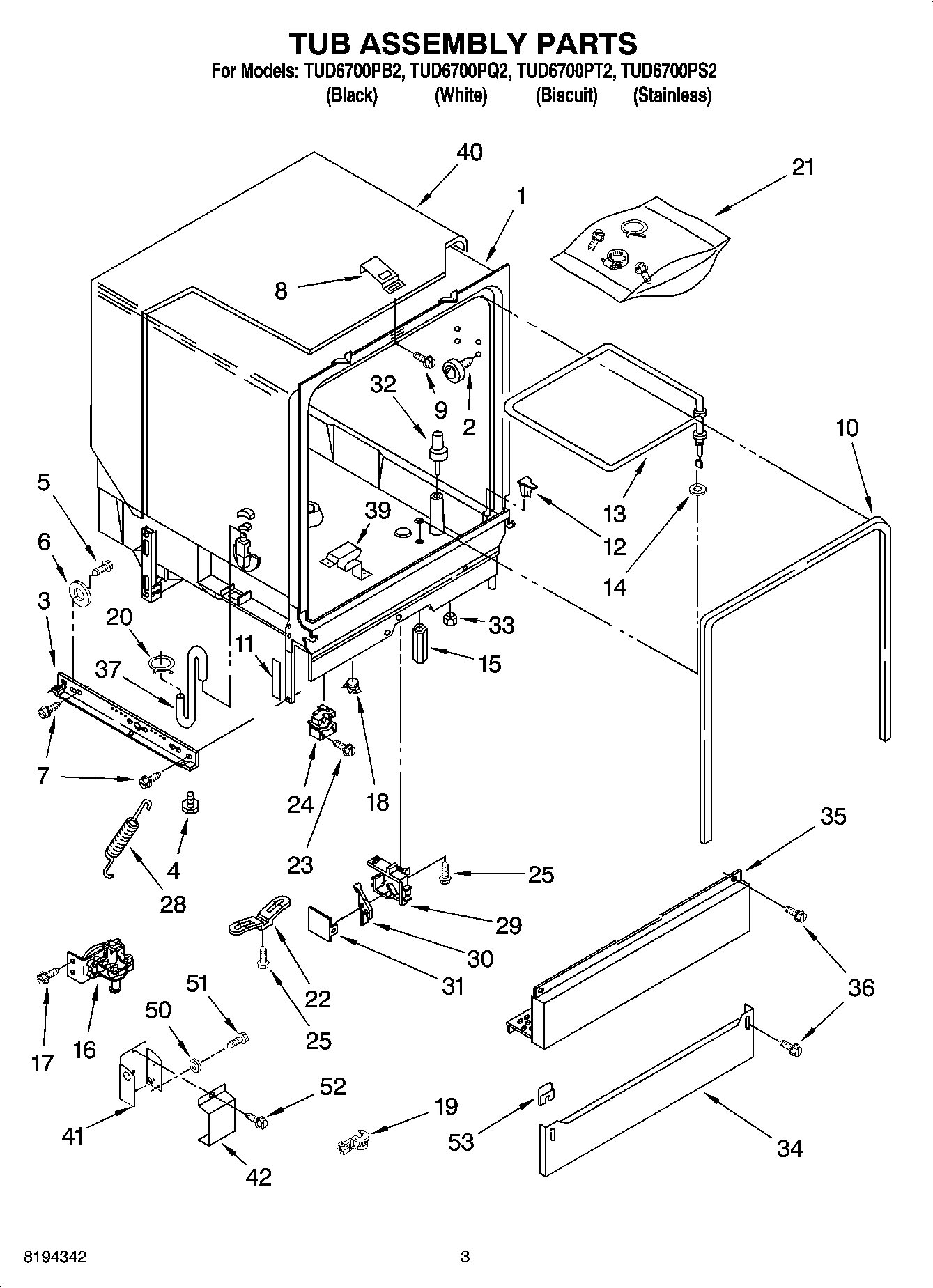 03 - TUB ASSEMBLY PARTS