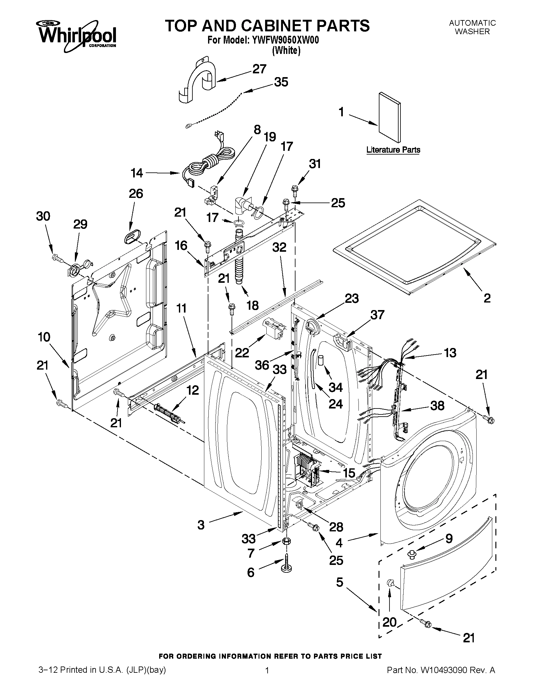 01 - TOP AND CABINET PARTS