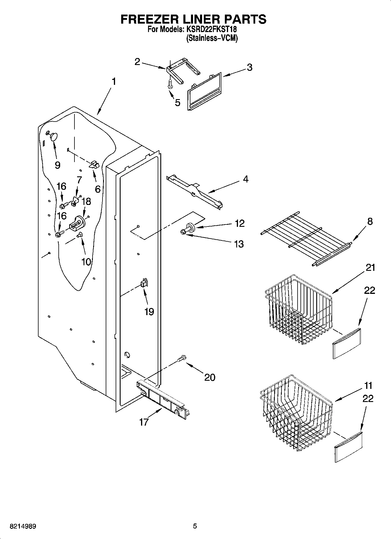 04 - FREEZER LINER PARTS