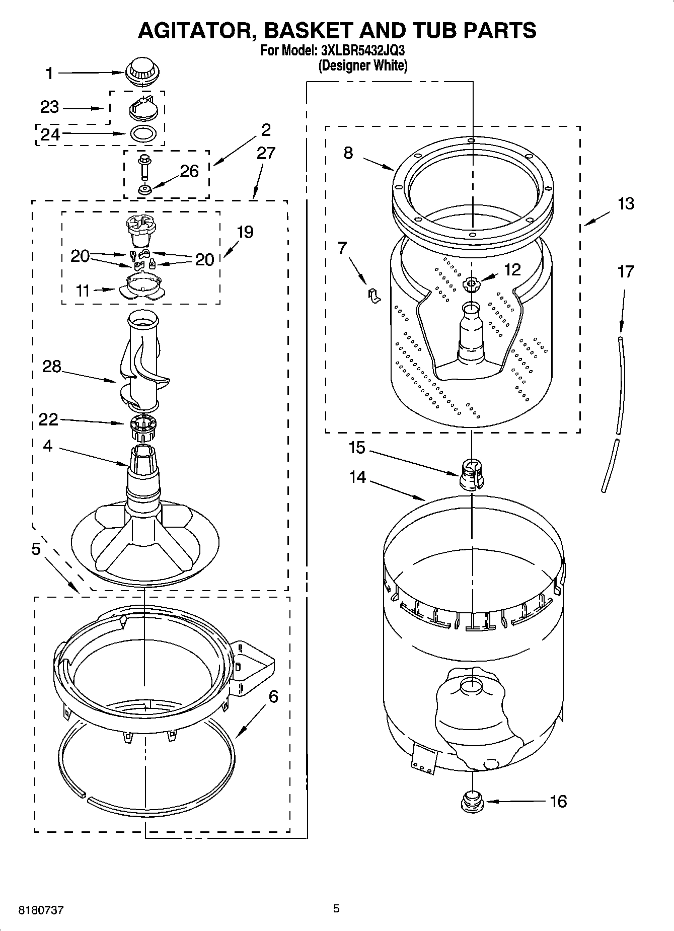 03 - AGITATOR, BASKET AND TUB PARTS