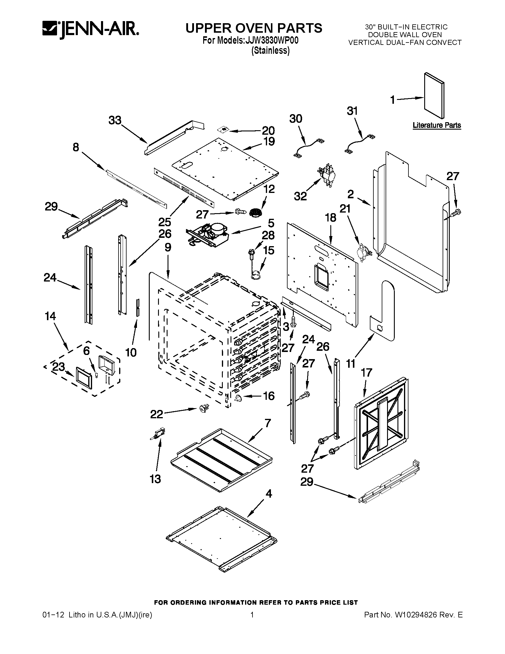 01 - UPPER OVEN PARTS