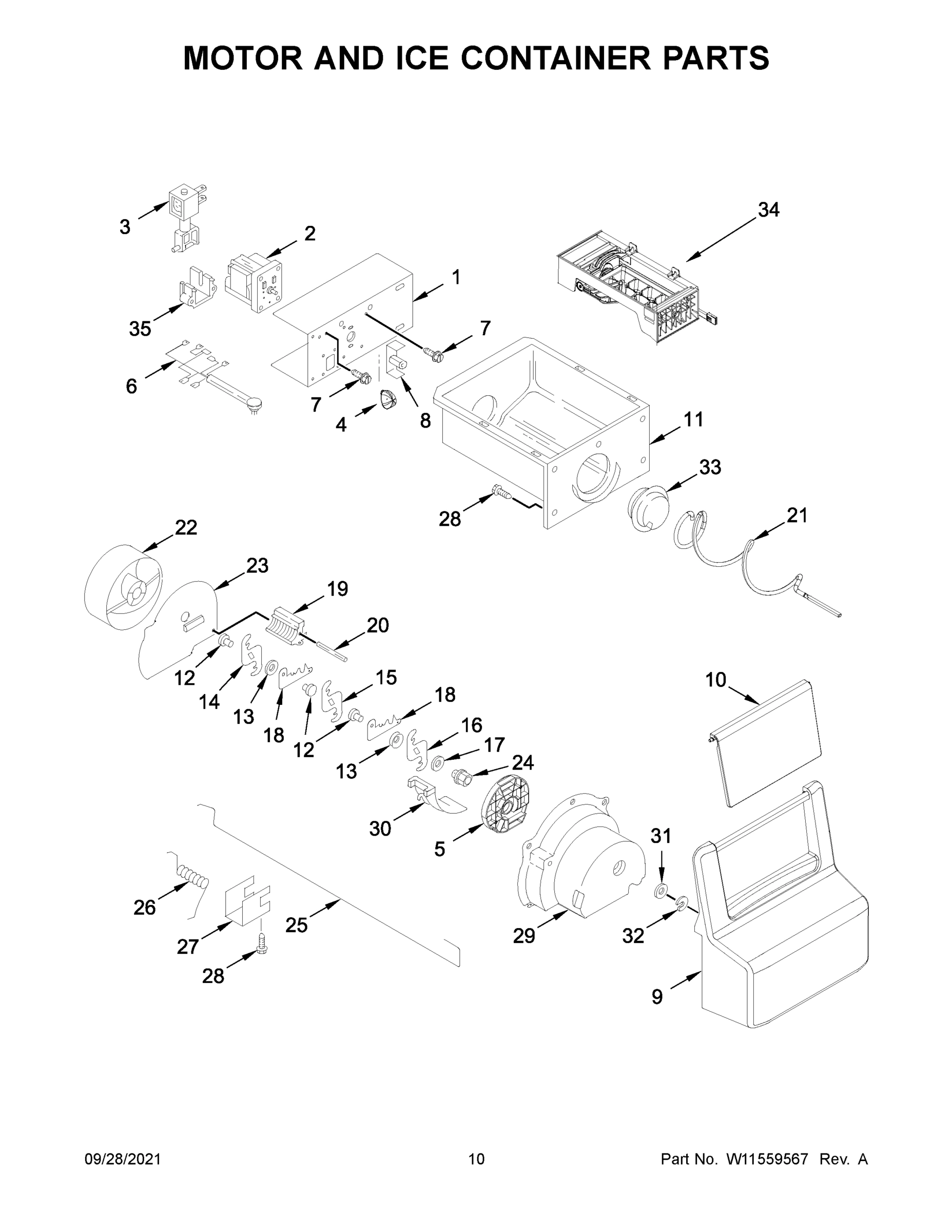 06 - MOTOR AND ICE CONTAINER PARTS