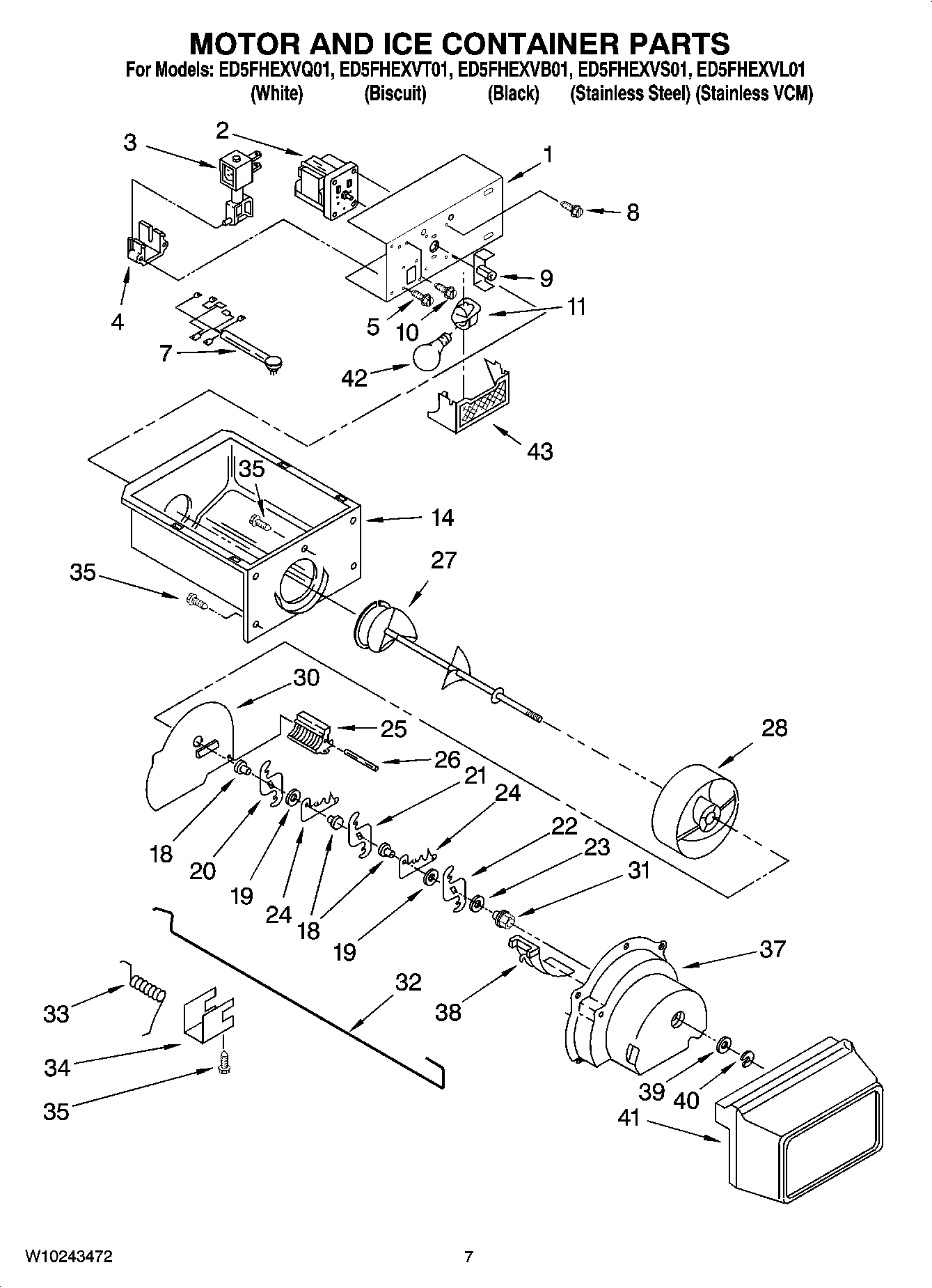 05 - MOTOR AND ICE CONTAINER PARTS