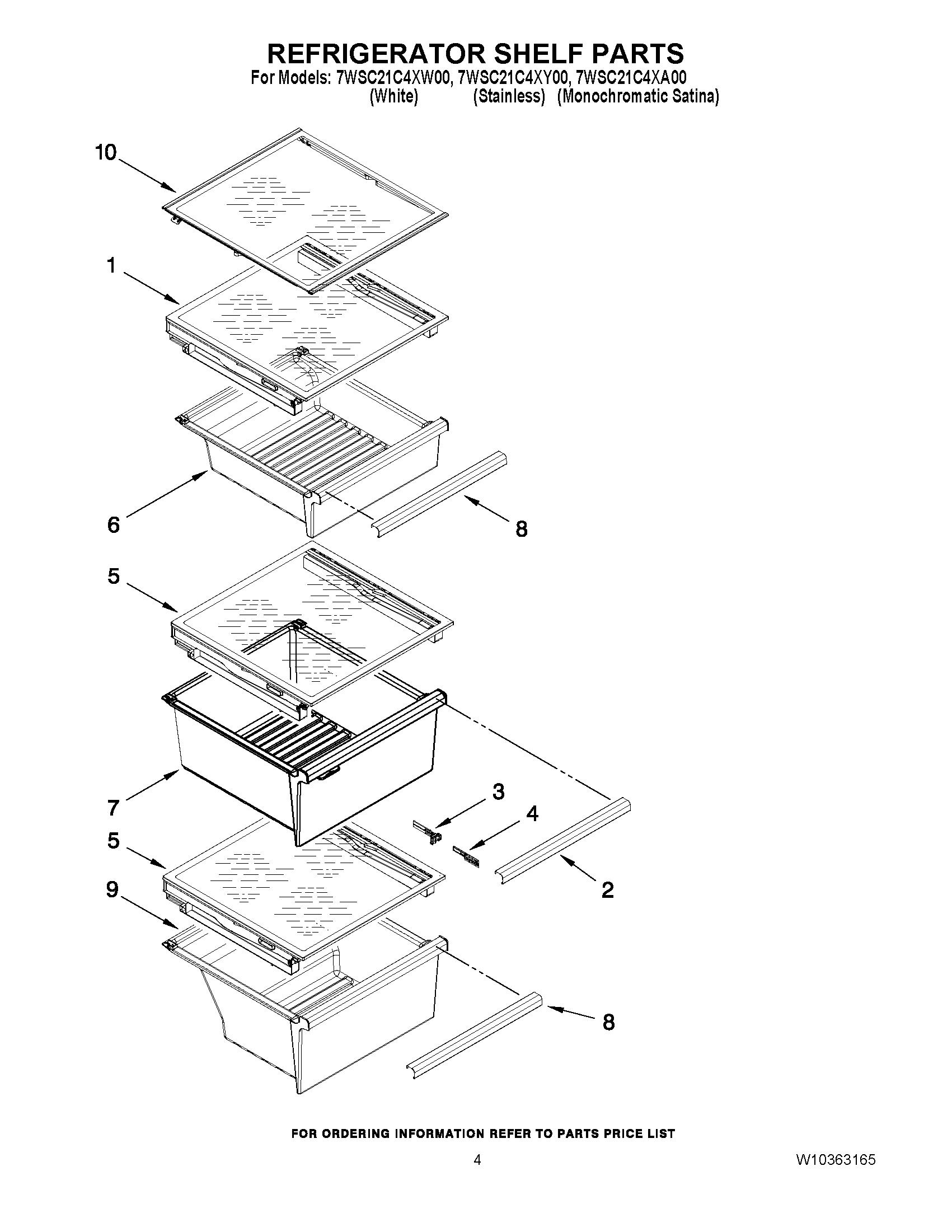 03 - REFRIGERATOR SHELF PARTS