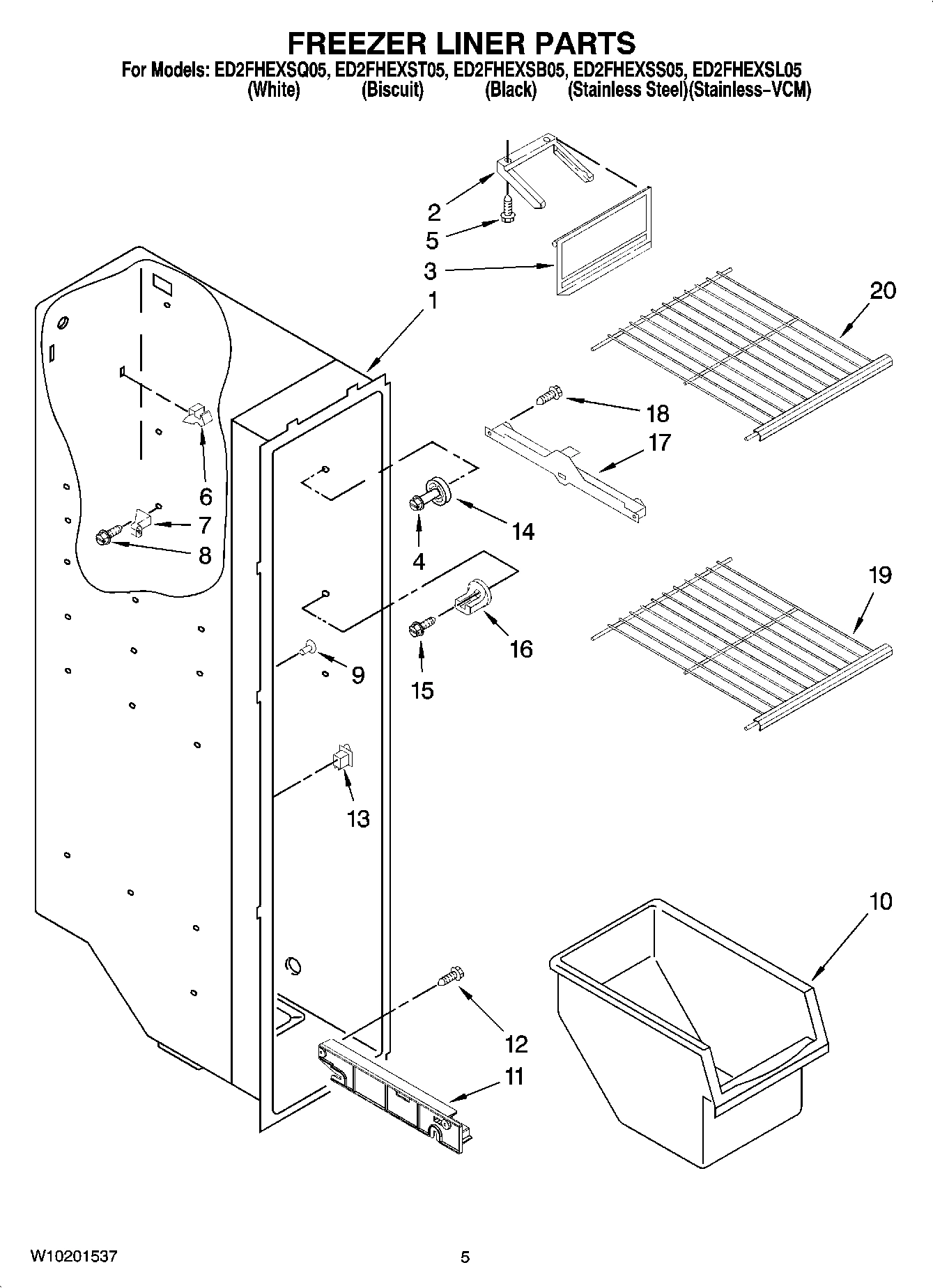 04 - FREEZER LINER PARTS