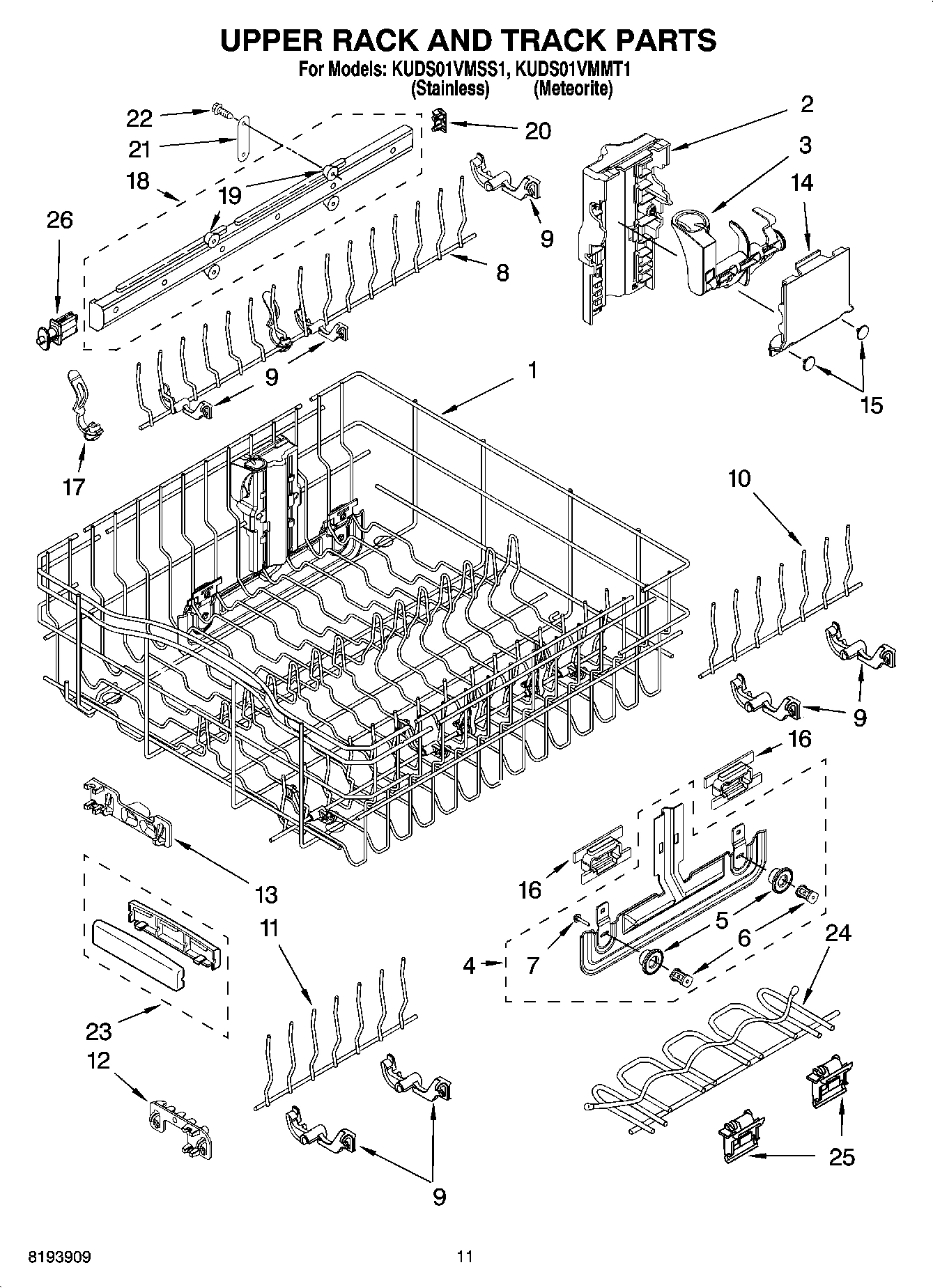 09 - UPPER RACK AND TRACK PARTS