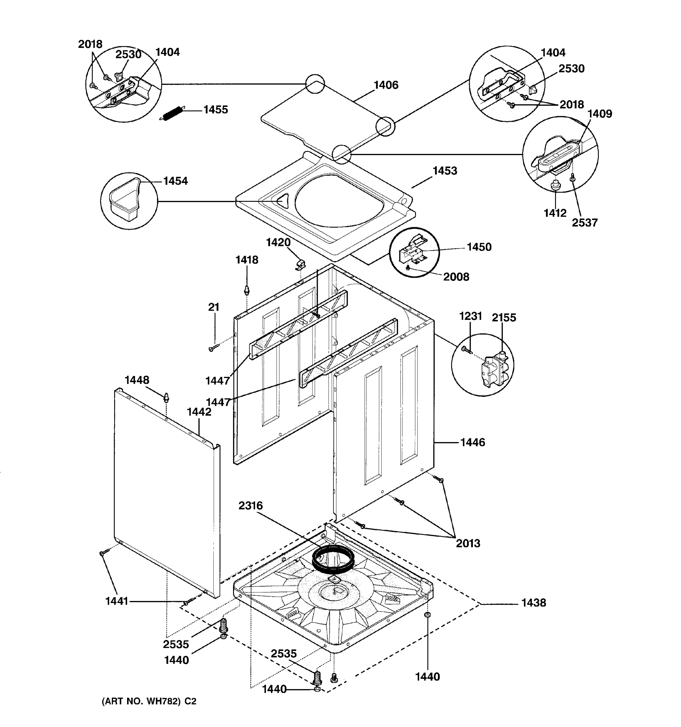 WASHER LOWER CABINET & TOP