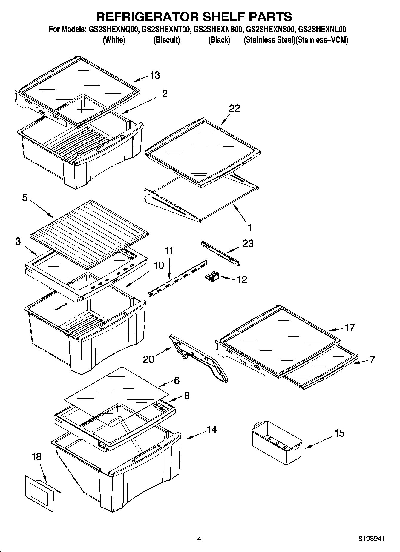 03 - REFRIGERATOR SHELF PARTS