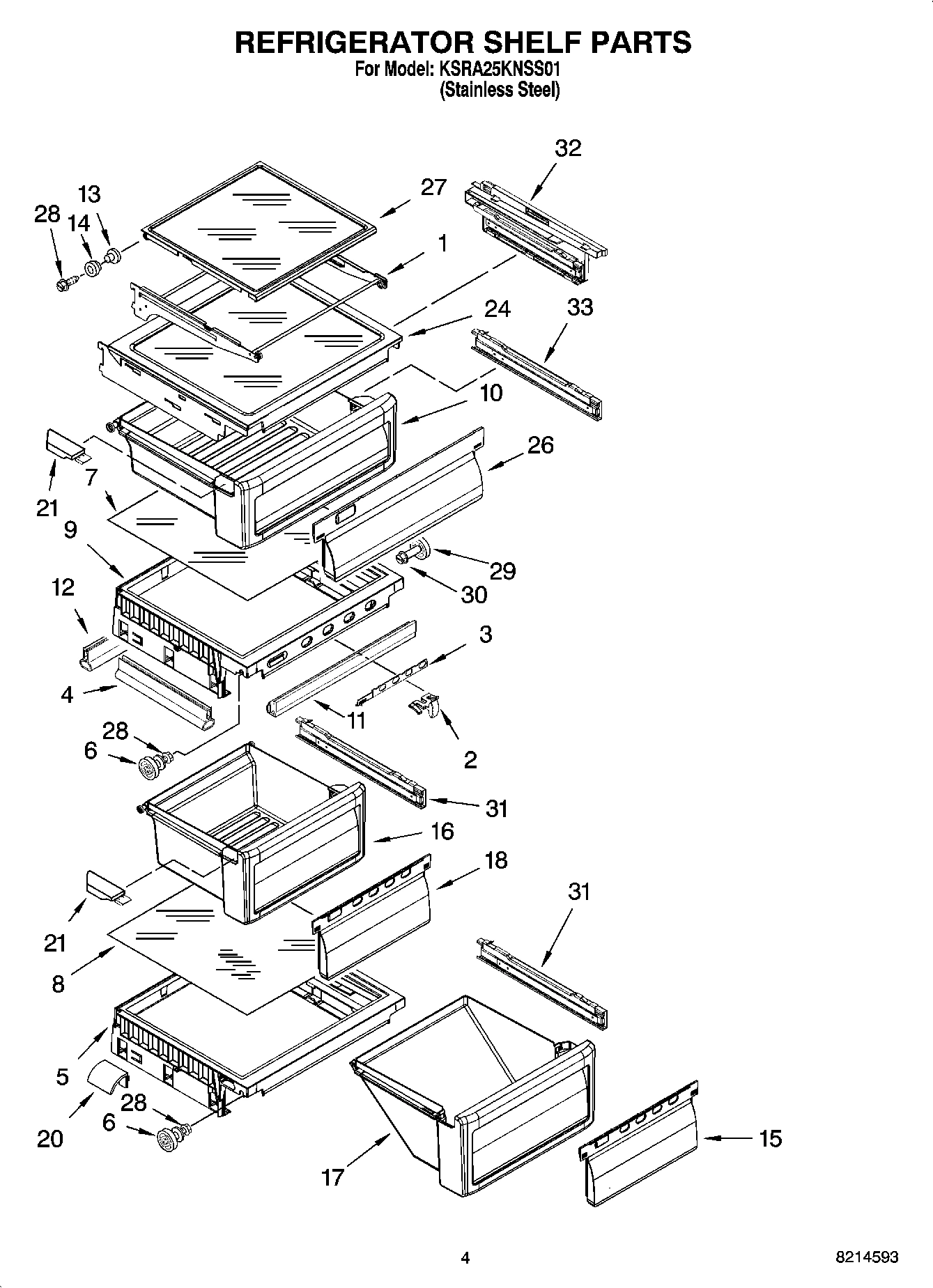 03 - REFRIGERATOR SHELF PARTS