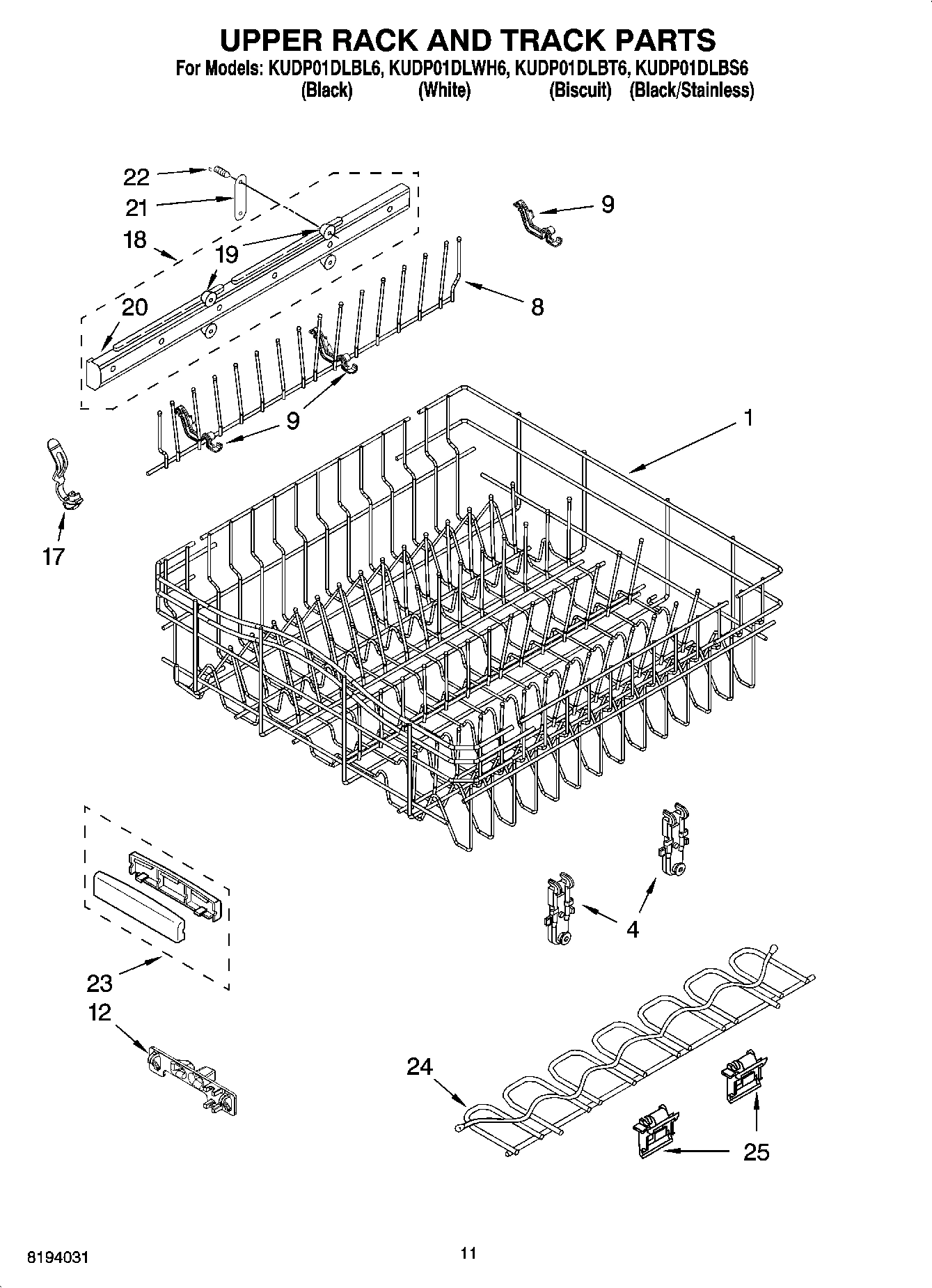 09 - UPPER RACK AND TRACK PARTS