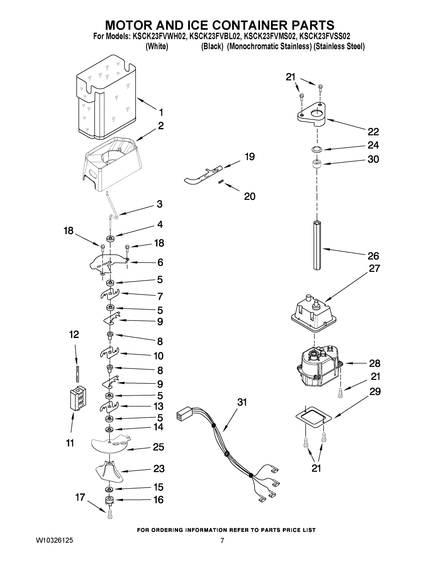 05 - MOTOR AND ICE CONTAINER PARTS