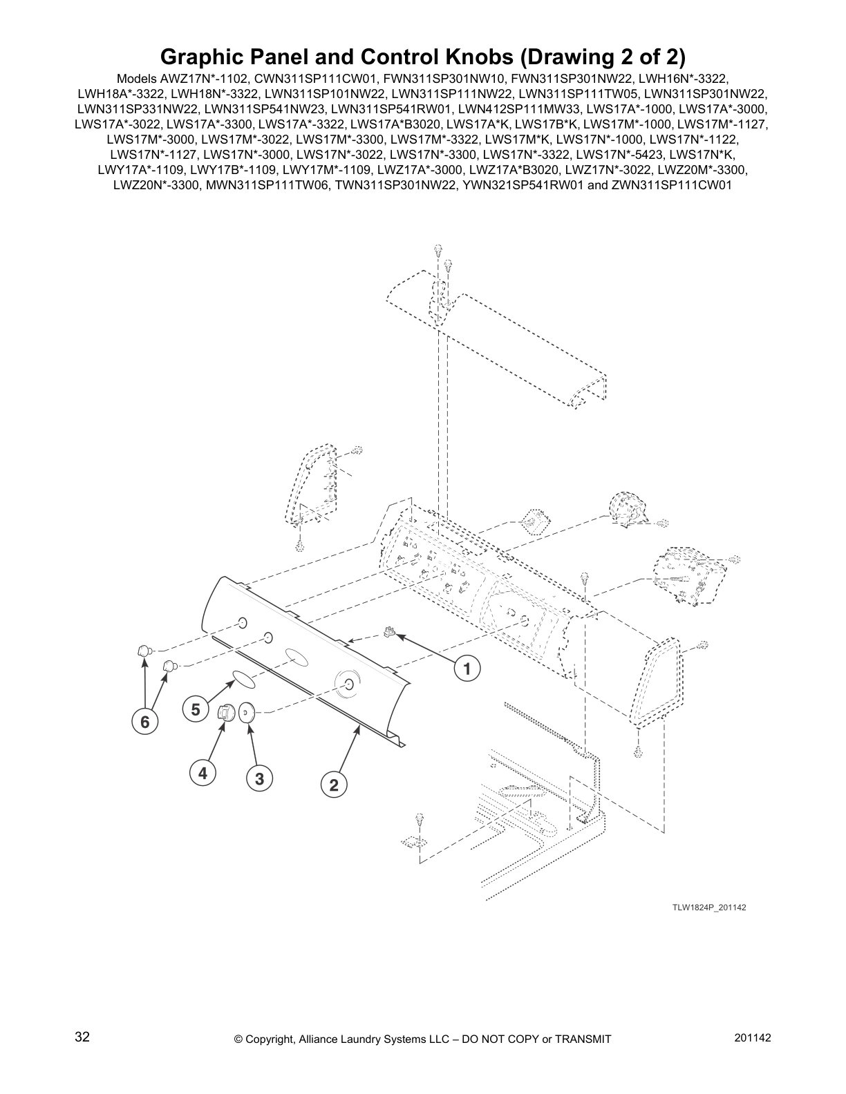 Graphic Panel and Control Knobs (Drawing 2 of 2)